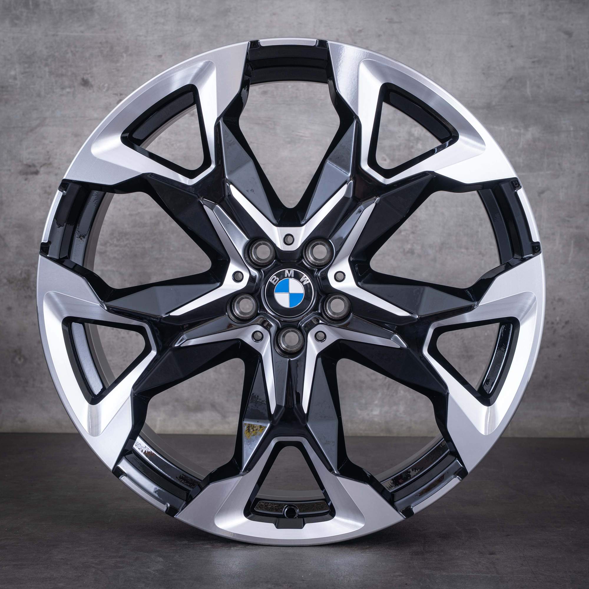 Original BMW X1 X2 Felgen 21 Zoll U11 U10 Styling 874 M 6898054 jet black uni front glanzgedreht NEU - Felge 1 von 4