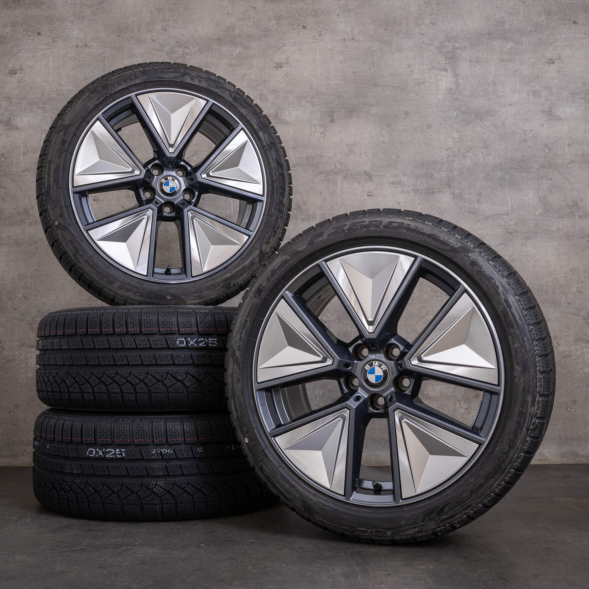 Original BMW i4 Winterräder 19 Zoll G26 Felgen 6896776 6896778 Styling 855 gunmetal grey glanzgedreht NEU