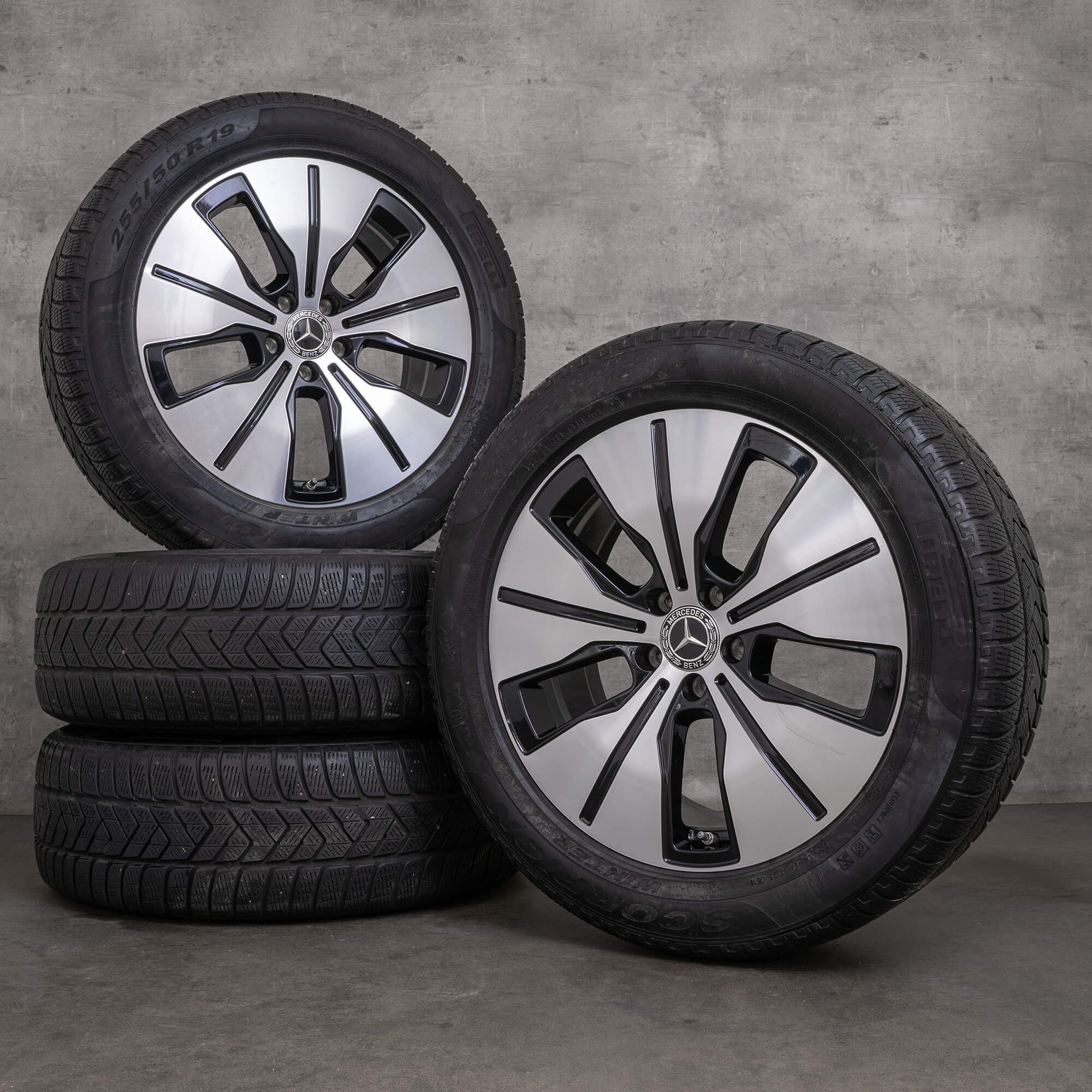Original Mercedes Benz EQC roues d'hiver 19 pouces N293 jantes A2934011200 A2934010100 noir brillant