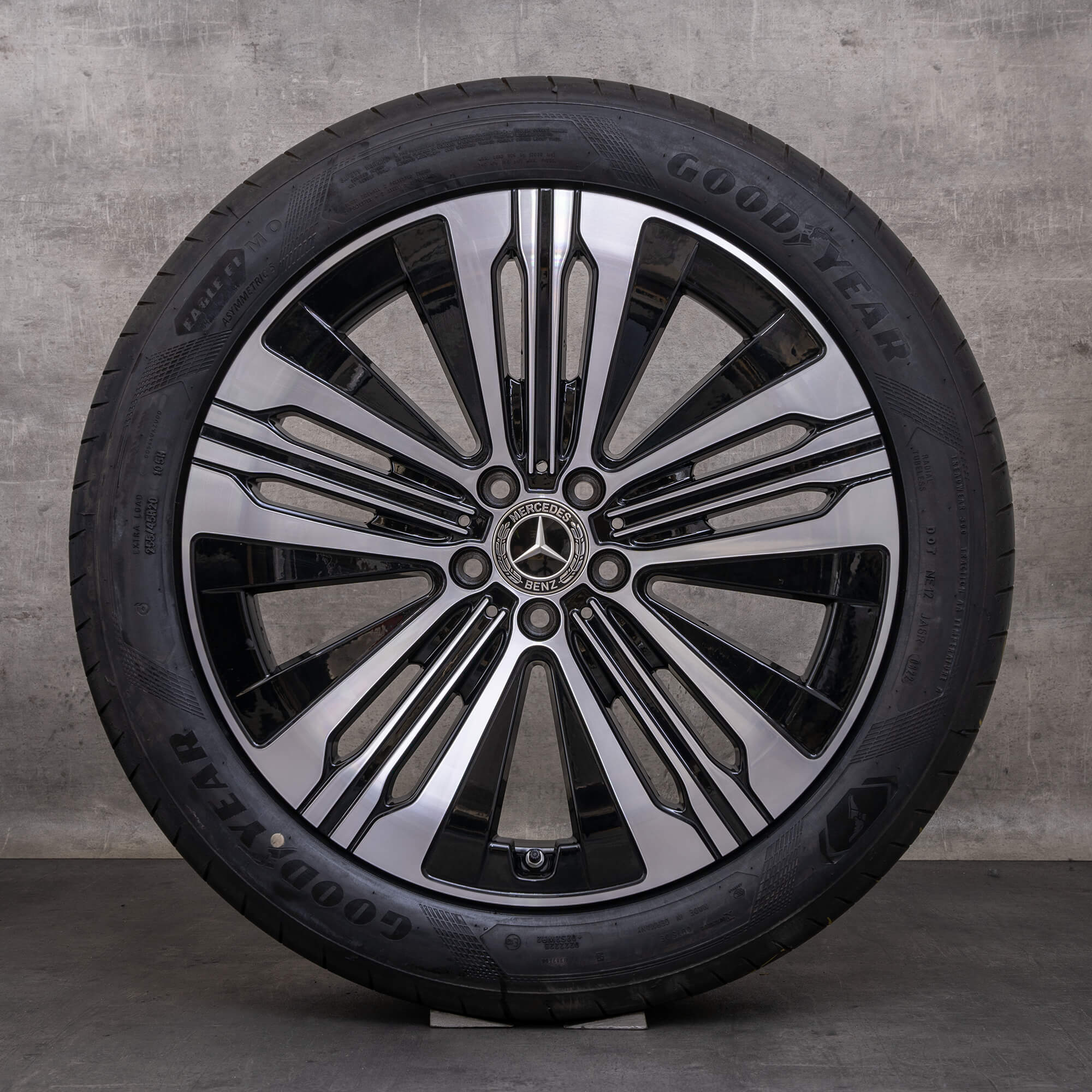 Mercedes Benz EQS jantes 20 polegadas V297 verão A2974010700 preto brilhante torneado