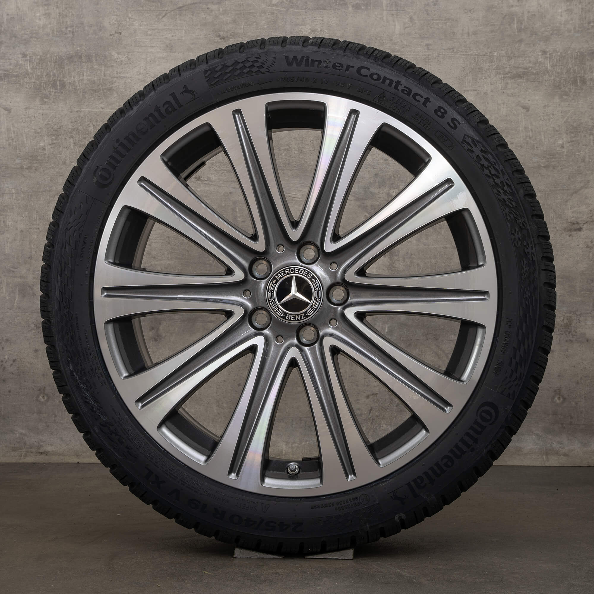 Original Mercedes Benz E-Klasse Winterräder 19 Zoll W213 S213 C238 A238 Felgen A2134010500 himalaya grey glanzgedreht