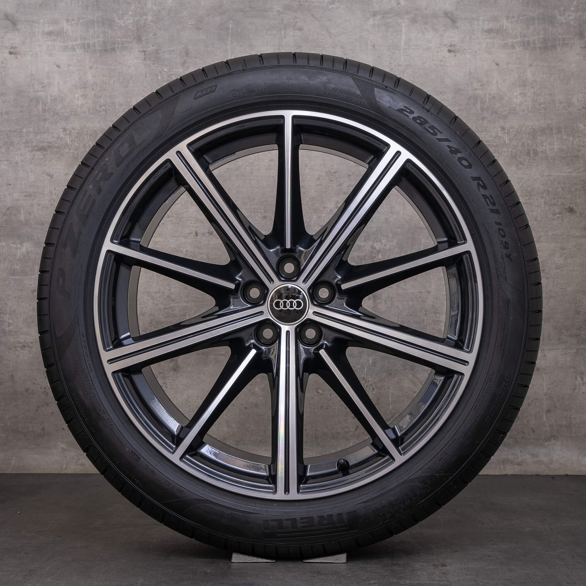 Original Audi Q7 SQ7 Felgen 21 Zoll 4M Sommerräder 4M0601025EE anthrazitschwarz glanzgedreht NEU