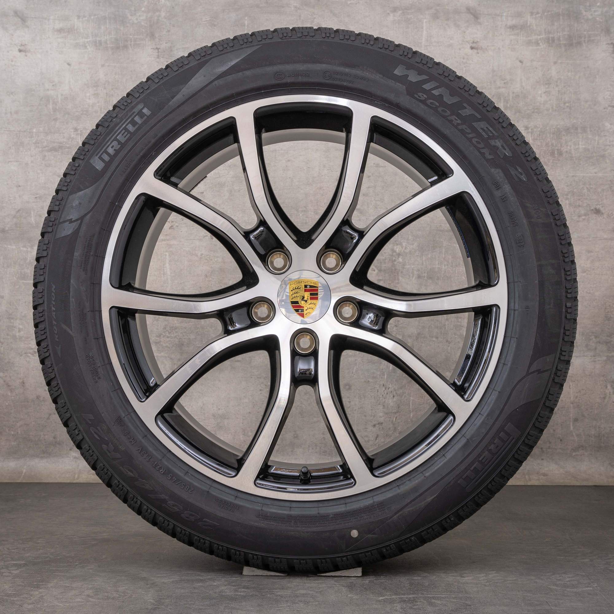 Original Porsche Cayenne Coupe Felgen 21 Zoll 9YA E3 II Sommerräder 9Y0601025DB 9Y3601025BNExclusive Design schwarz glanzgedreht
