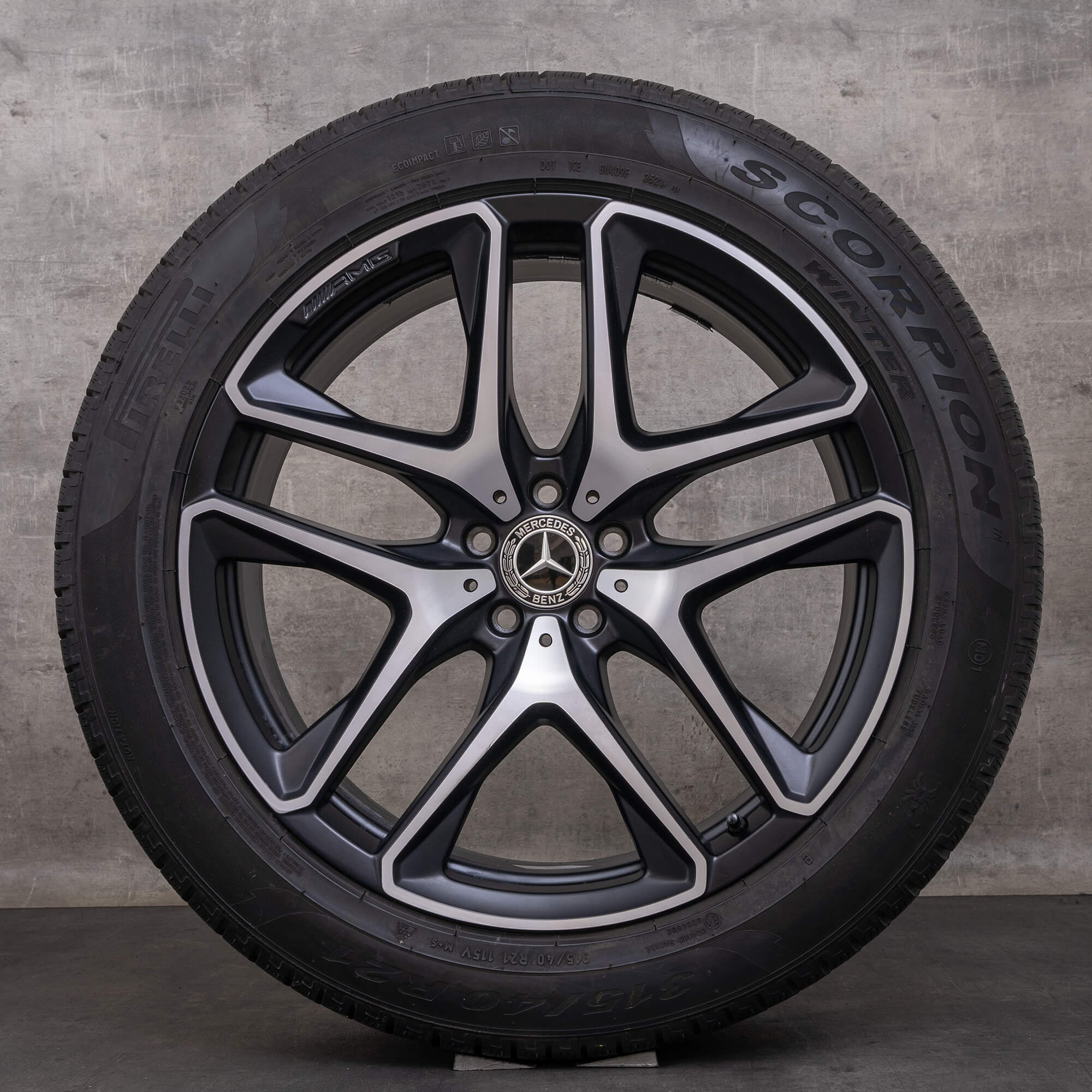 Orijinal Mercedes Benz GLE 53 63 AMG 4Matic+ Kış jant lastikleri 21 inç X167 C167 Hibrit jantlar A1674014200 A1674014300 siyah mat parlak kaplama