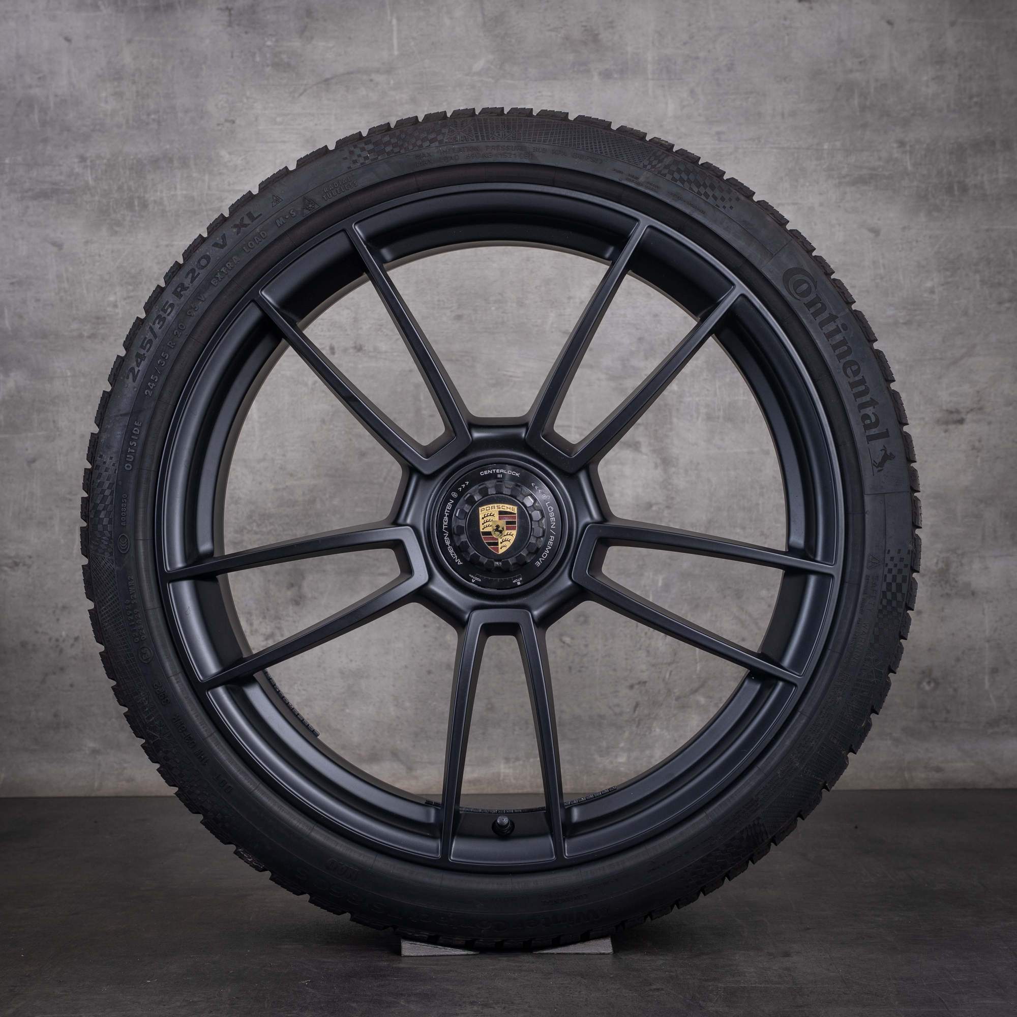 Originale Porsche 992 I vinterhjul 20 21 tommer GTS-fælge 992601025AT 992601025AC Turbo S-hjul sort mat - hjul 2 af 4