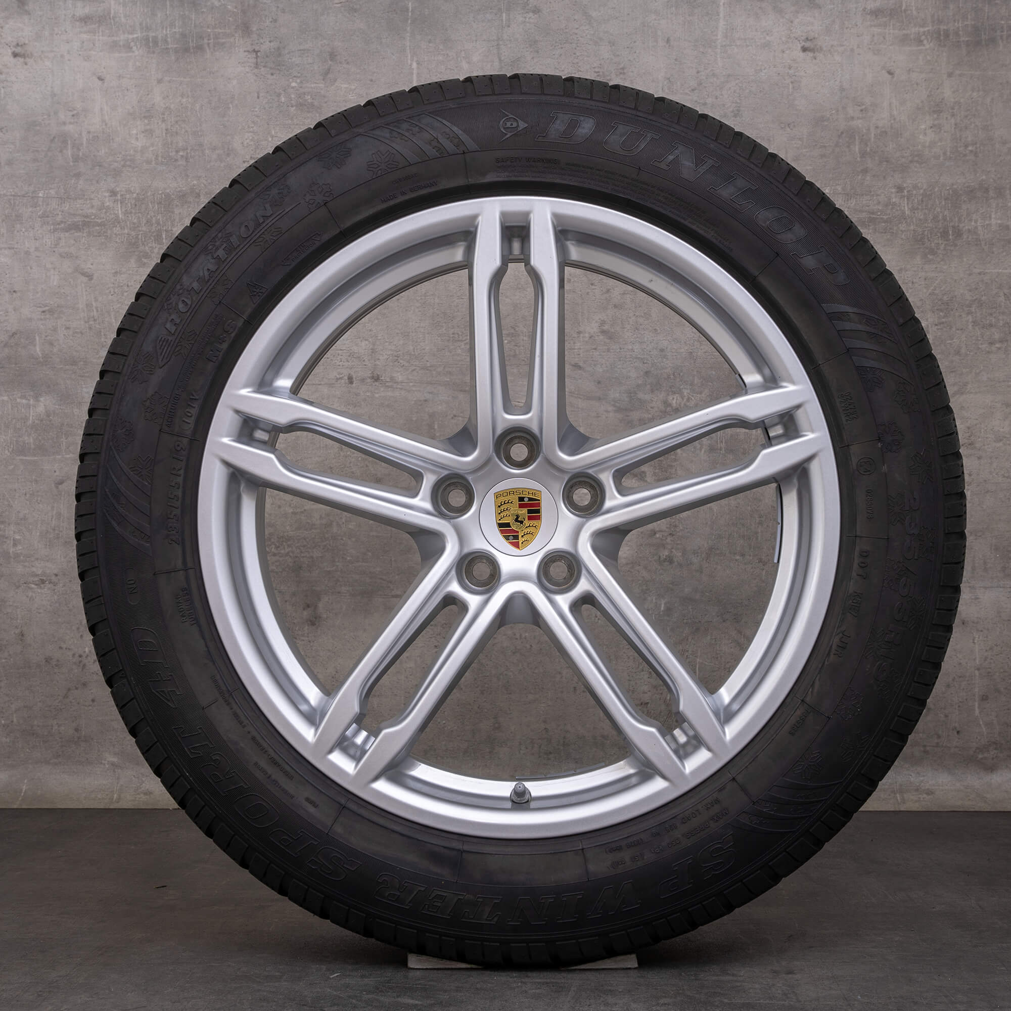 Anvelope de iarnă originale Porsche Macan 19 inch II & III jante 95B601025FQ 95B601025FR argintiu lucios