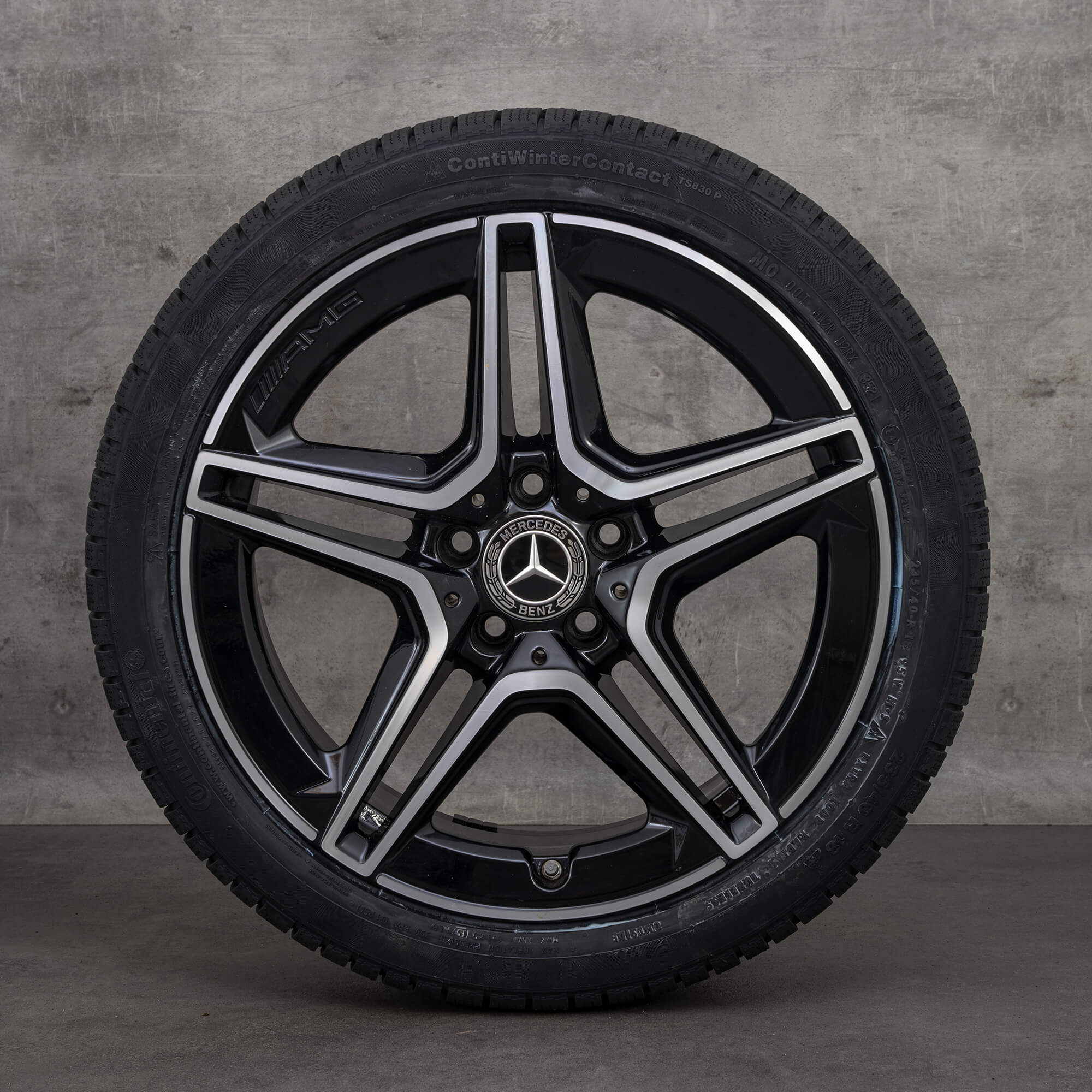 Alkuperäiset AMG Mercedes Benz A-sarjan A35 talvirenkaat 18 tuuman W177 V177 vanteet A1774014000 musta kiiltävä käännetty UUTUUS