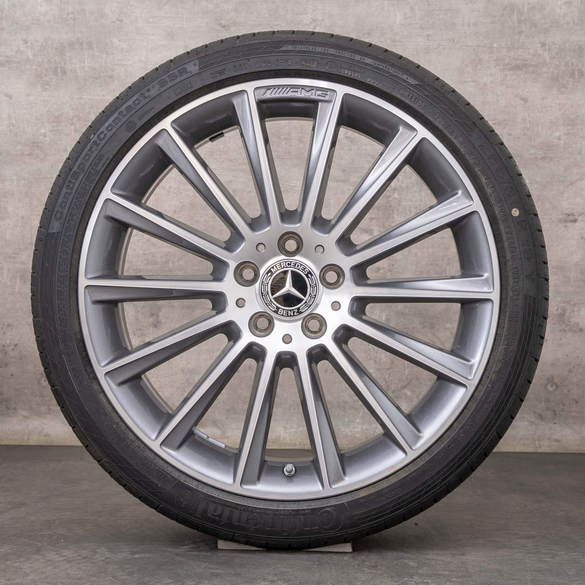 Llantas originales Mercedes Benz Clase C AMG de 19 pulgadas W205 S205 C205 A205 ruedas verano A2054011300 A2054011400 gris himalaya pulido vuelto