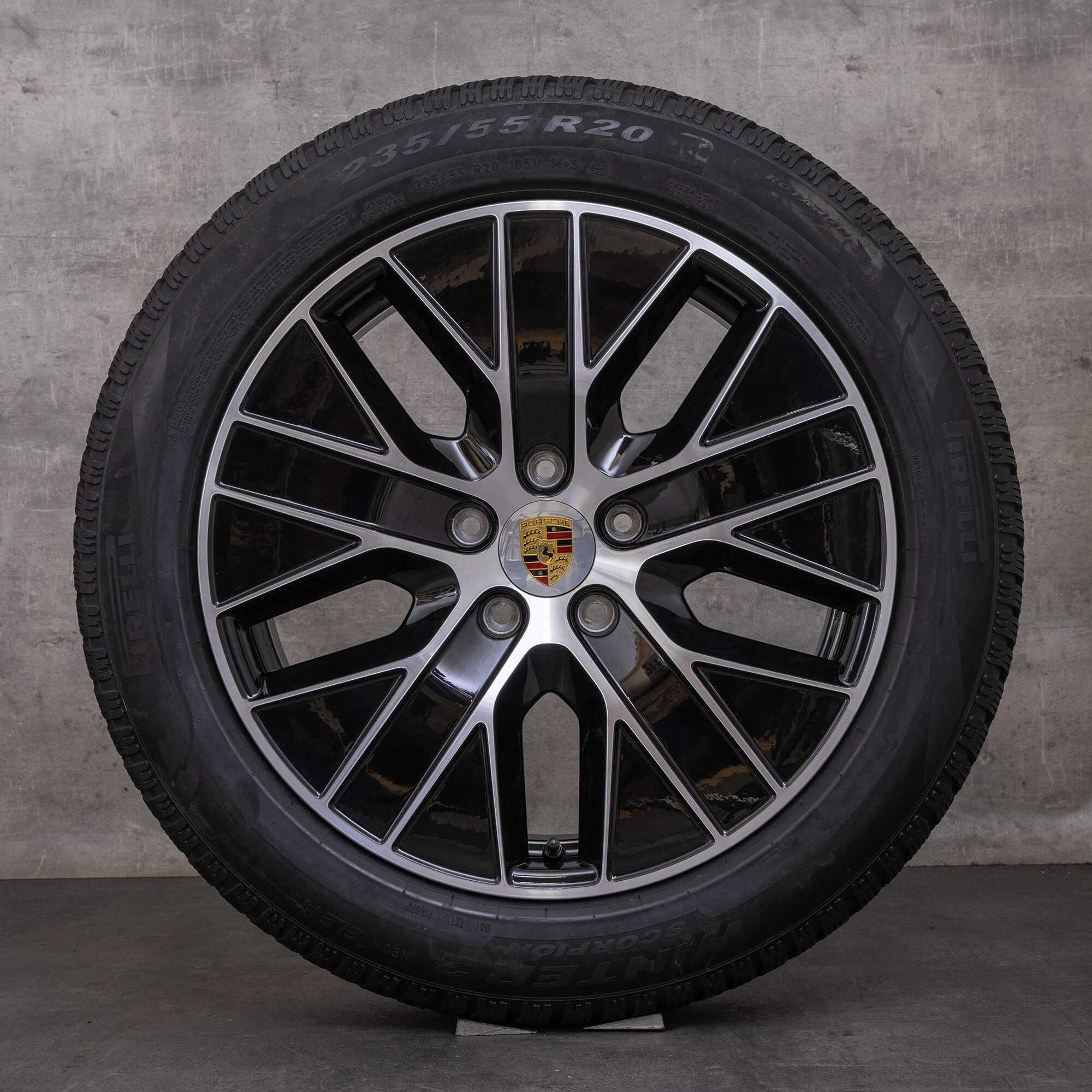 Originales Porsche 20 pulgadas Macan Electric llantas de invierno 95C601025AM 95C601025AN negro brillante torneado NUEVO
