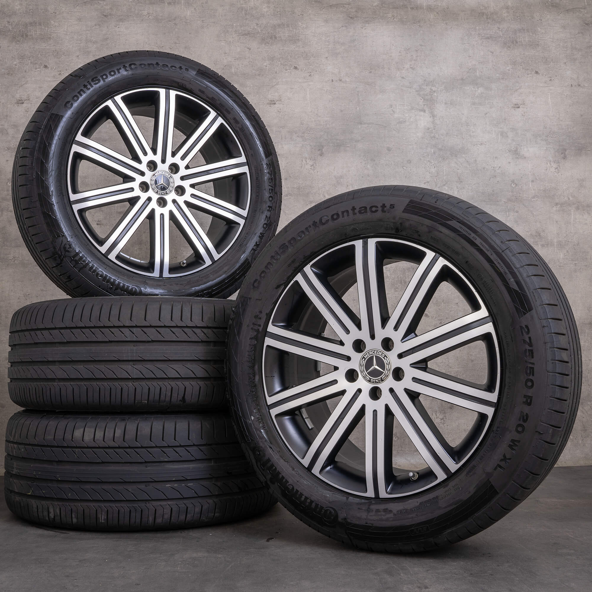 Originale Mercedes Benz GLE fælge 20 tommer C167 X167 sommerfælge A1674016600 A1674016700 sort mat blank drejet