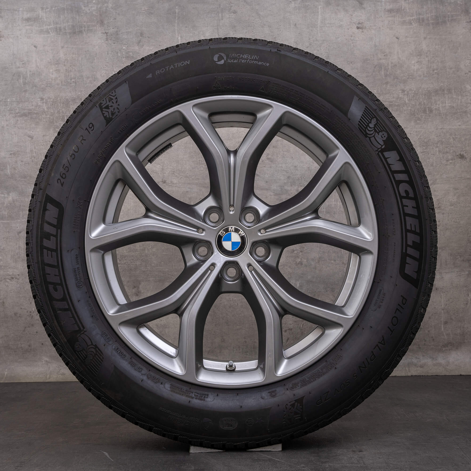 Original zimní pneu s disky BMW X5 X6 19" G05 G06 ráfky na auto styling 735 6883752 ferric grey