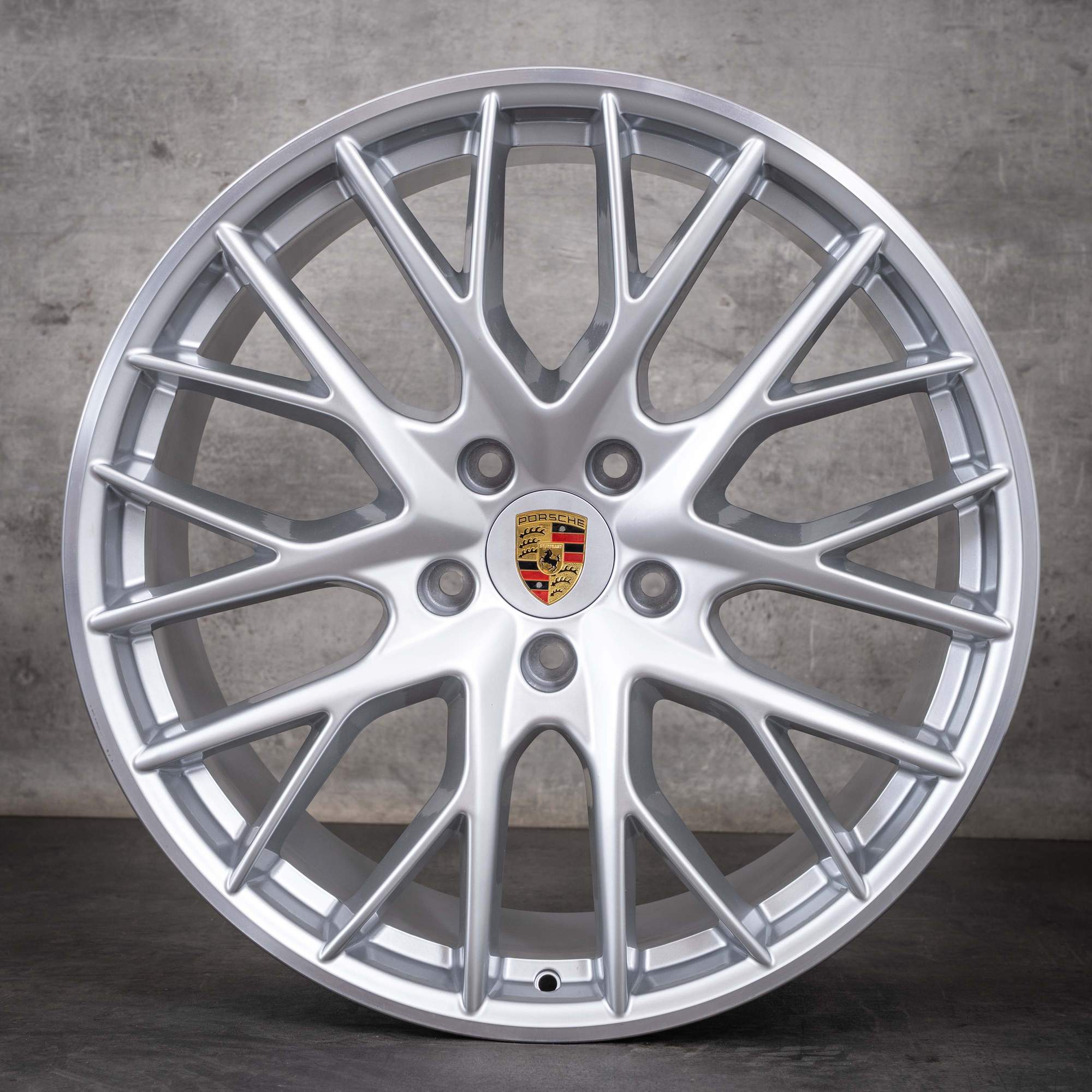 Originale Porsche Panamera 971-fælge, 21 tommer, 971601025D, 971601025K, sølv, diamond cut, NYE