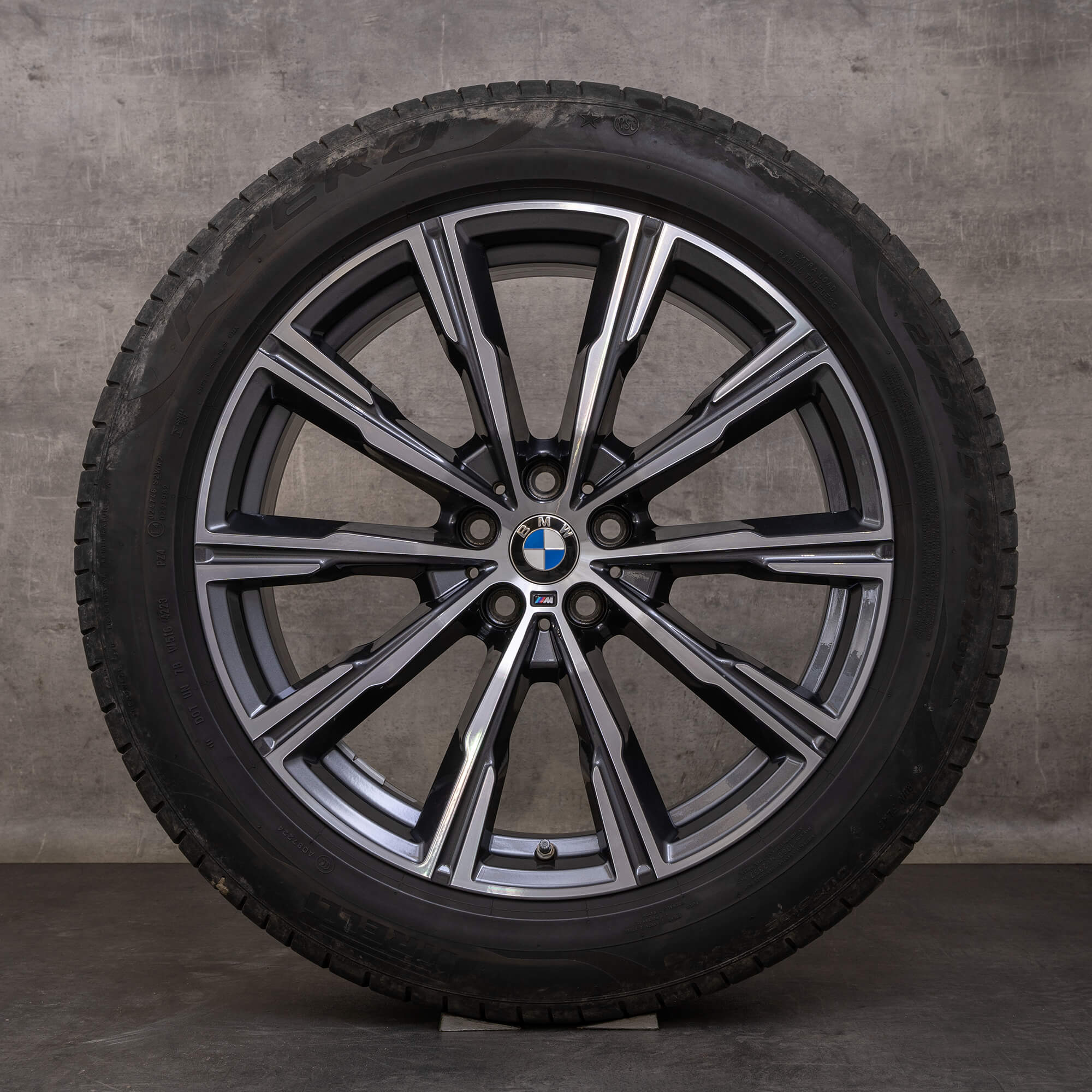 Oryginalne koła zimowe BMW X5 X6 20 cali G05 G06 felgi stylizacja 740 M 8071996 8071997 orbit szary polerowane