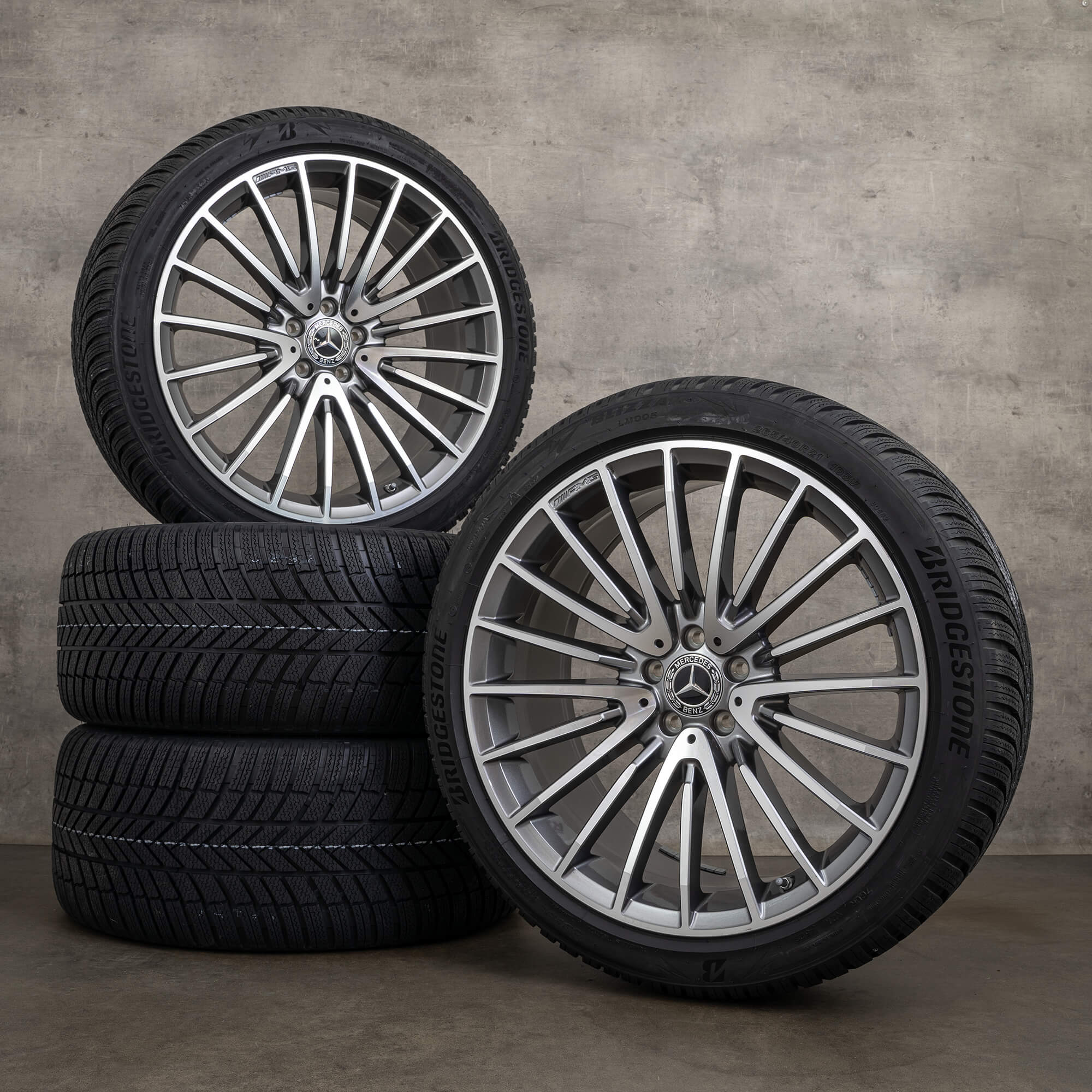 Orijinal Mercedes Benz GLC 63 & 63S AMG kış jantları 21 inç X253 C253 4MATIC jantlar A2534015900 A2534016000 himalaya gri parlak tornalı YENİ