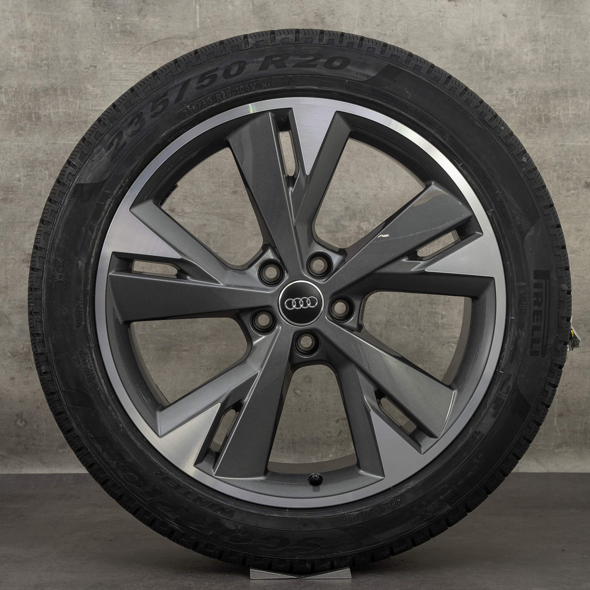 Original Audi Q4 e-tron Winterräder 20 Zoll Q4 Sportback Felgen 89AQ6901025AR 89A601025AS graphitgrau glanzgedreht NEU
