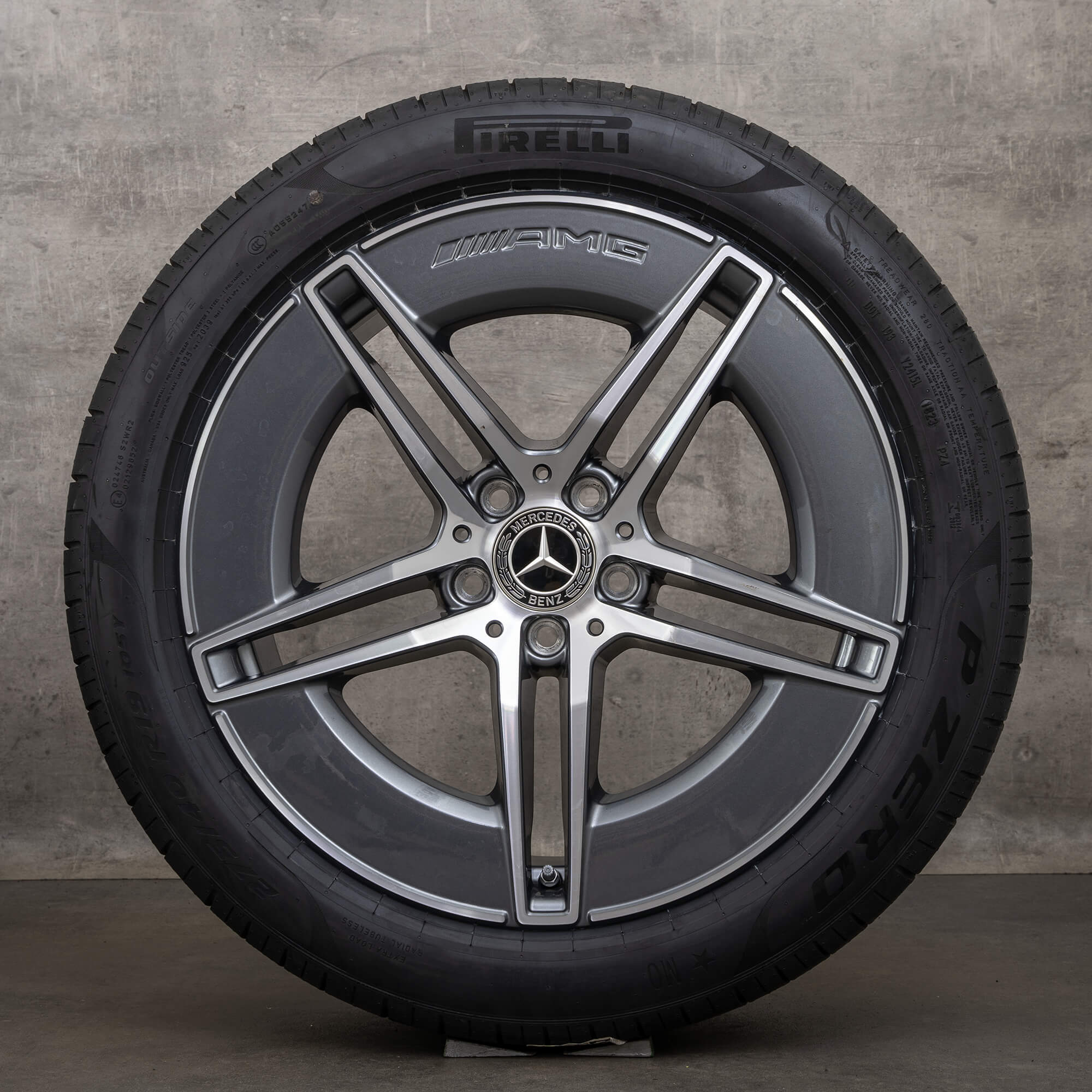 Originale Mercedes Benz E-Klasse AMG fælge 19 tommer W214 S214 sommerhjul A2144010300 A2144010400 himalaya grå højglans