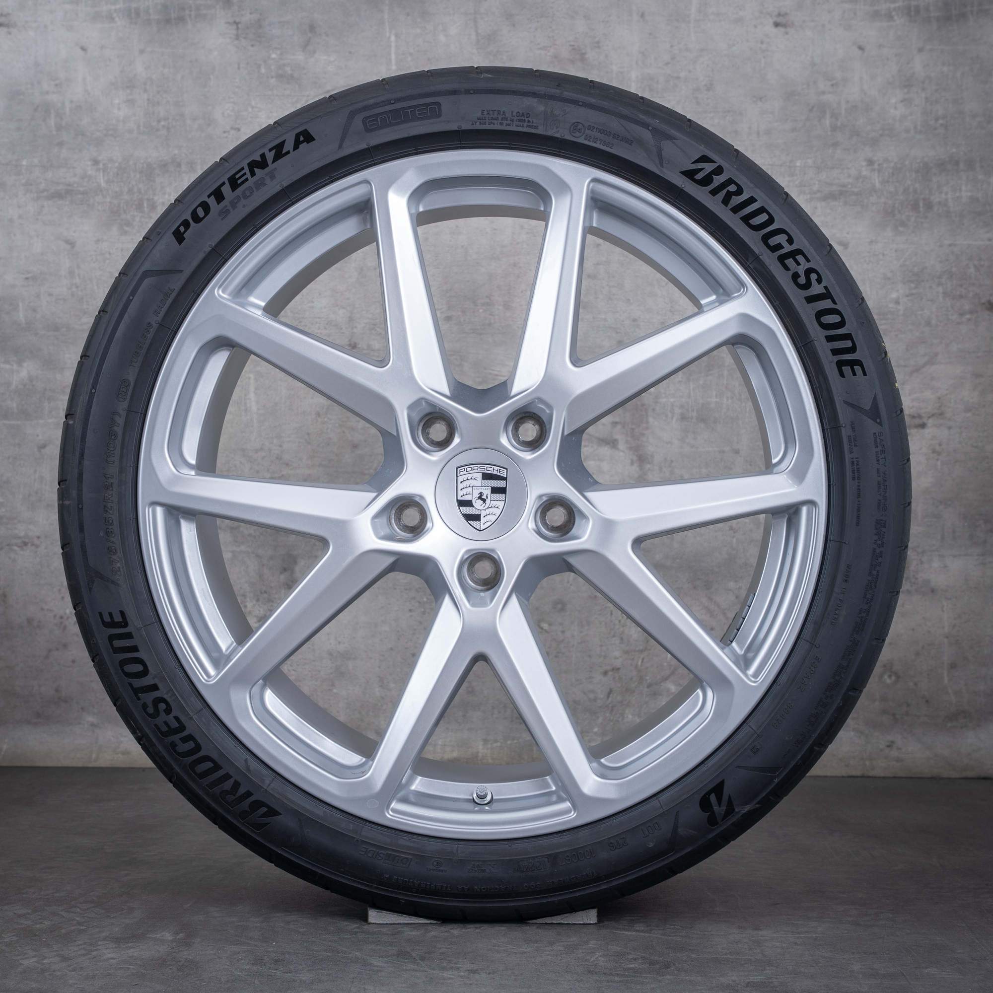 Original Porsche Panamera Felgen 21 Zoll 976 Sommerräder 976044660F Sport Design silber glanz
