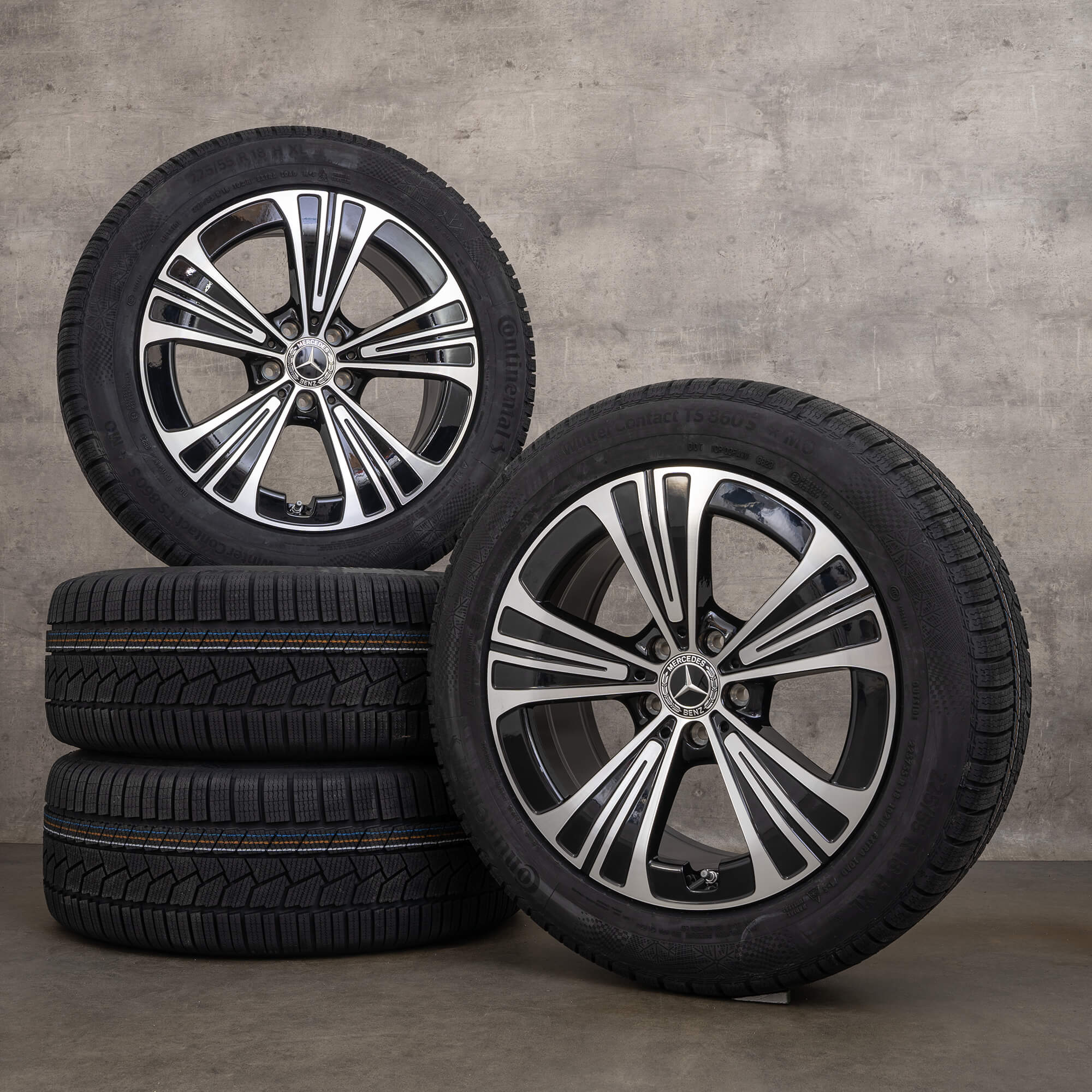 Genuine Mercedes Benz Classe E ruote invernali 18 pollici W214 S214 cerchi A2144012200 nero lucido