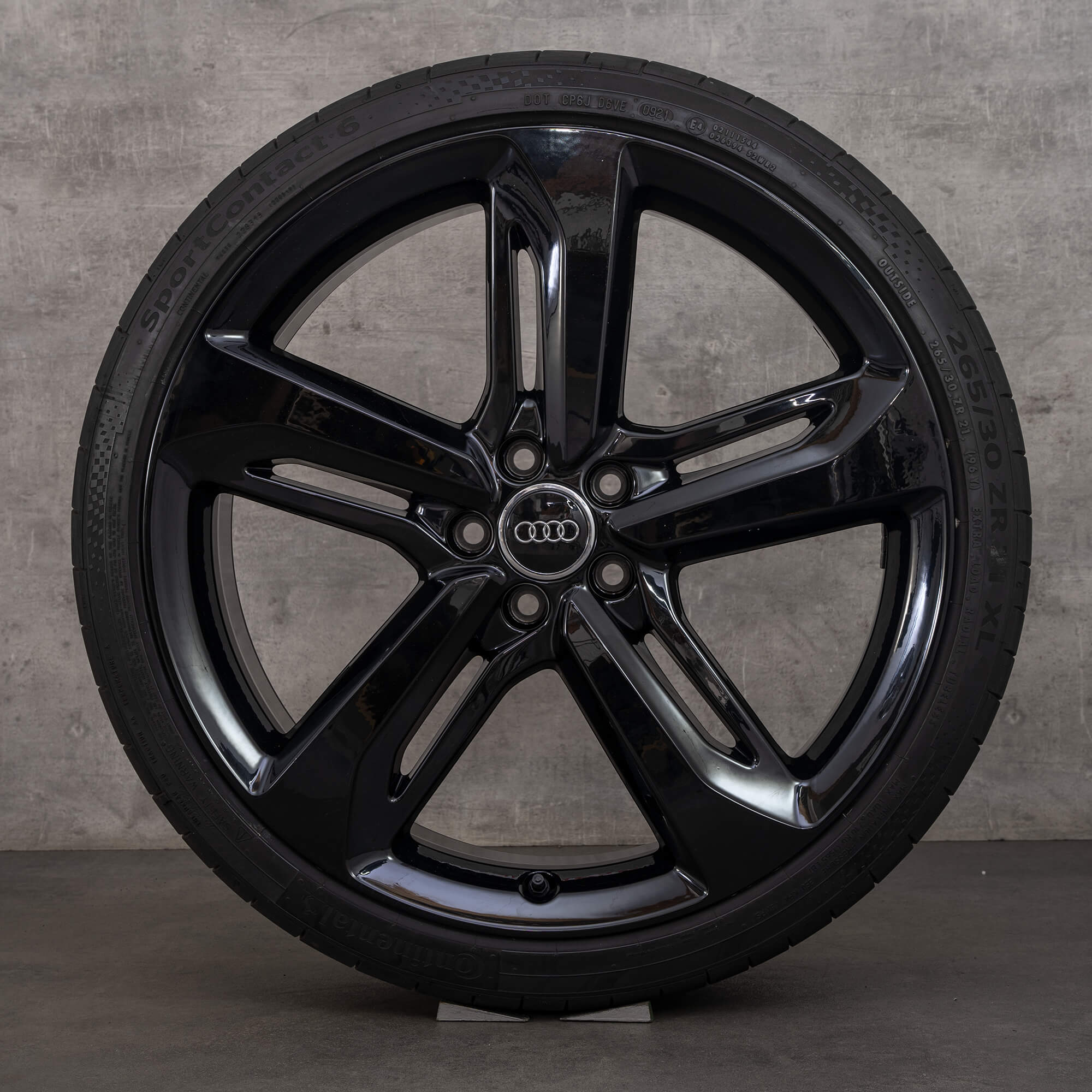 Jantes d'origine Audi A6 S6 21 pouces 4G C7 Blade, jantes été 4G0601025DA, noires