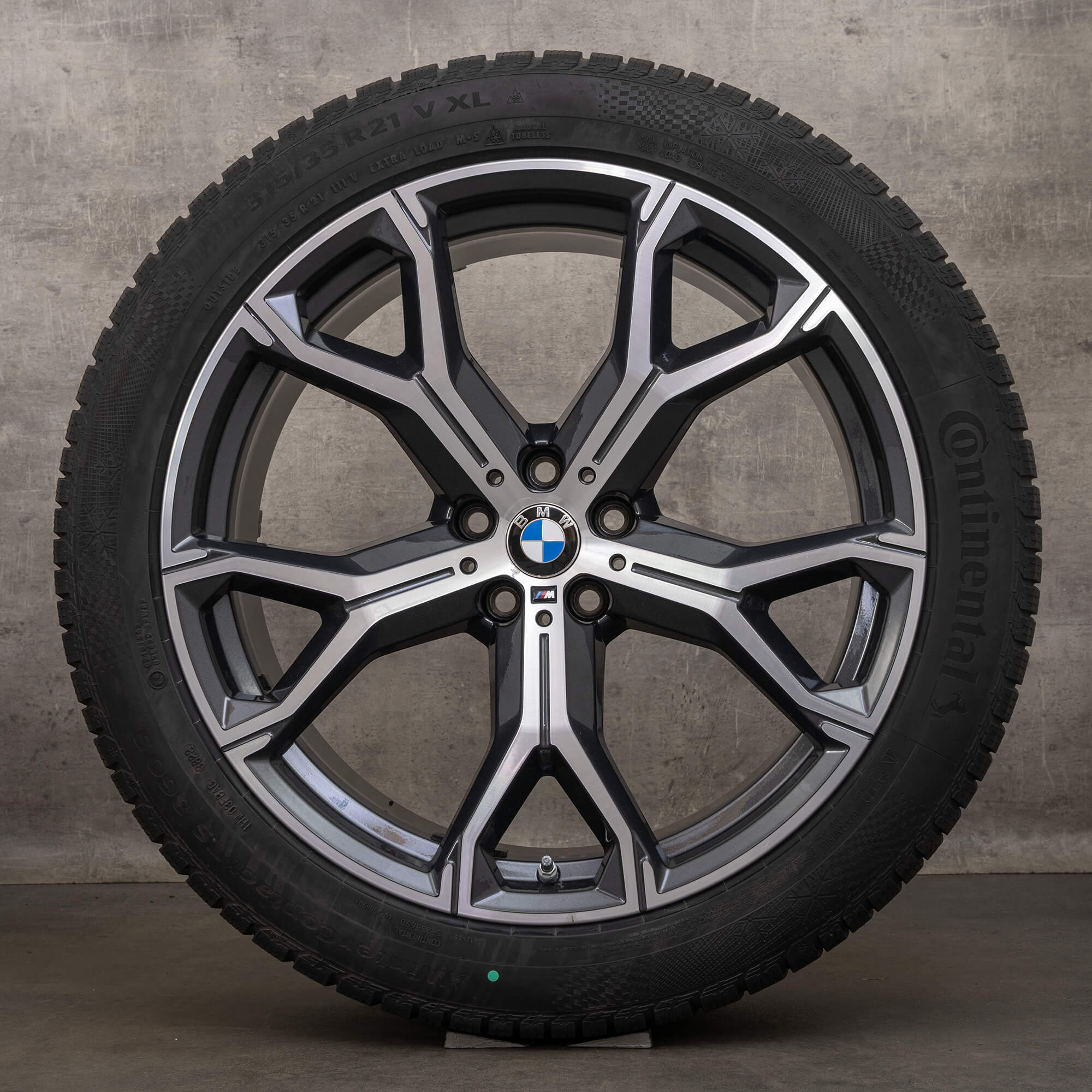 Oryginał BMW X5 X6 felgi 21 cali G05 G06 koła letnie stylizacja 741 M 8071998 8071999 orbit szary polerowane NOWOŚĆ