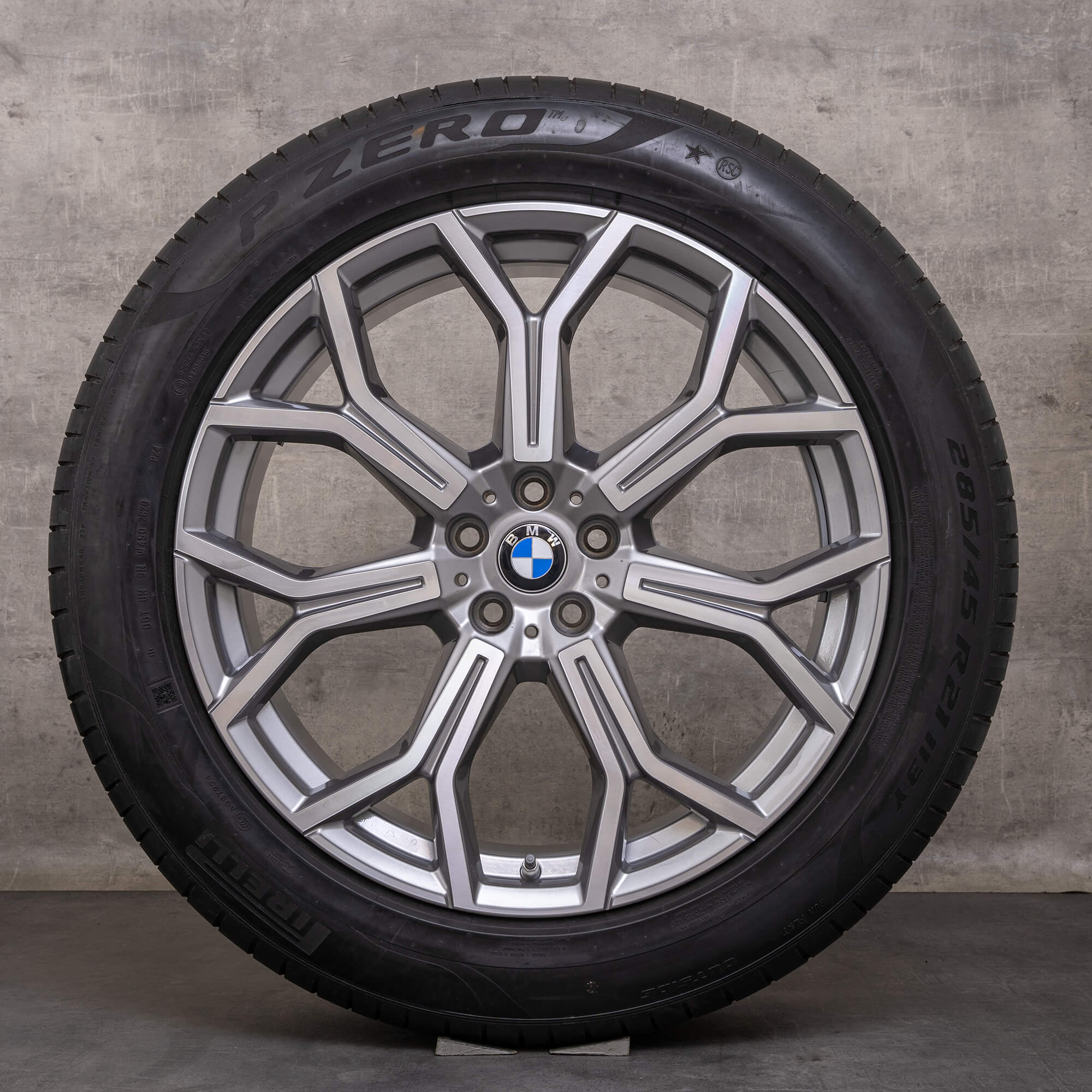 Original BMW X7 Felgen 21 Zoll G07 Sommerräder Styling 753 6885142 ferric grey glanzgedreht