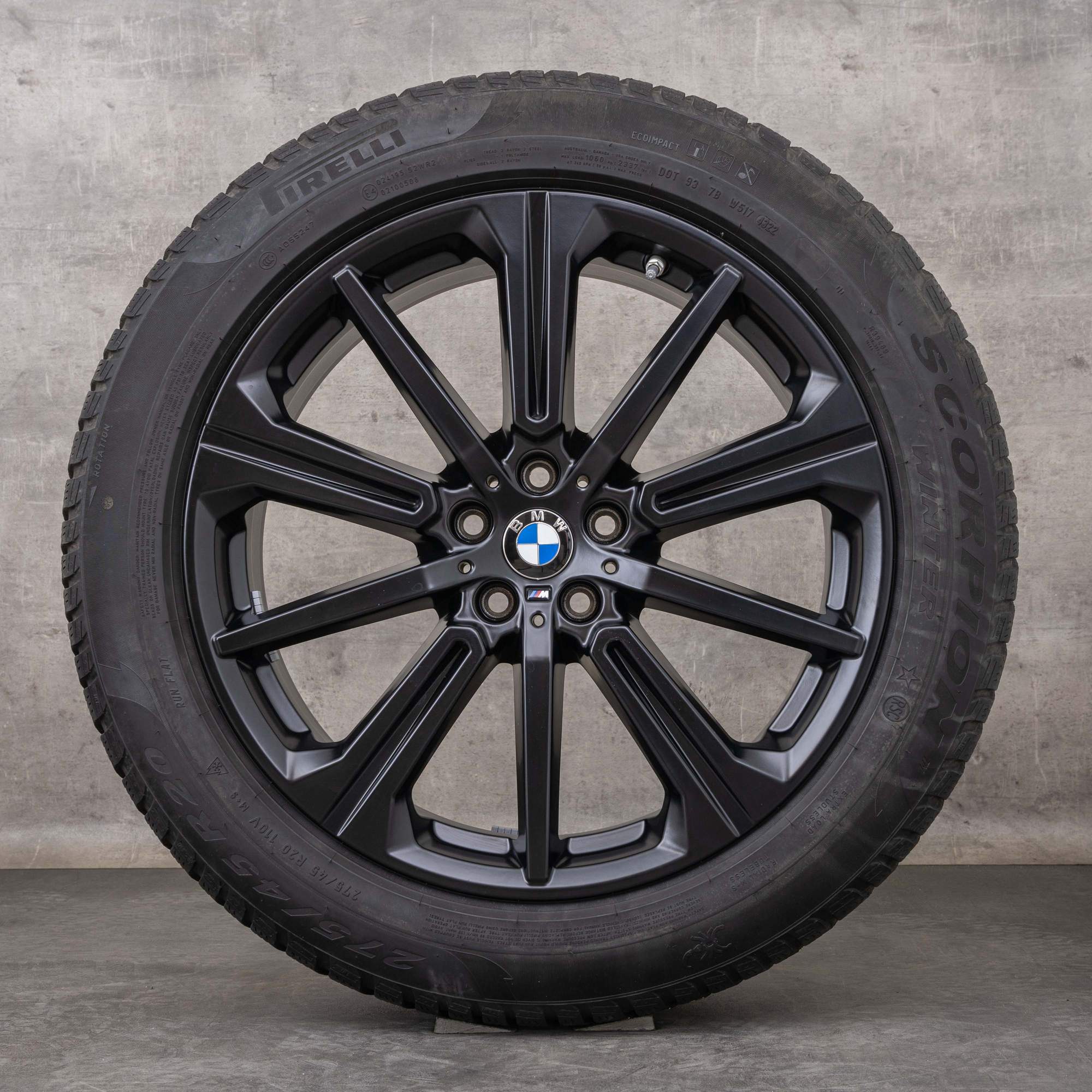 Alkuperäiset BMW X5 X6 talvirenkaat 20 tuuman G05 G06 vanteet styling 748 M 6883765 musta matta