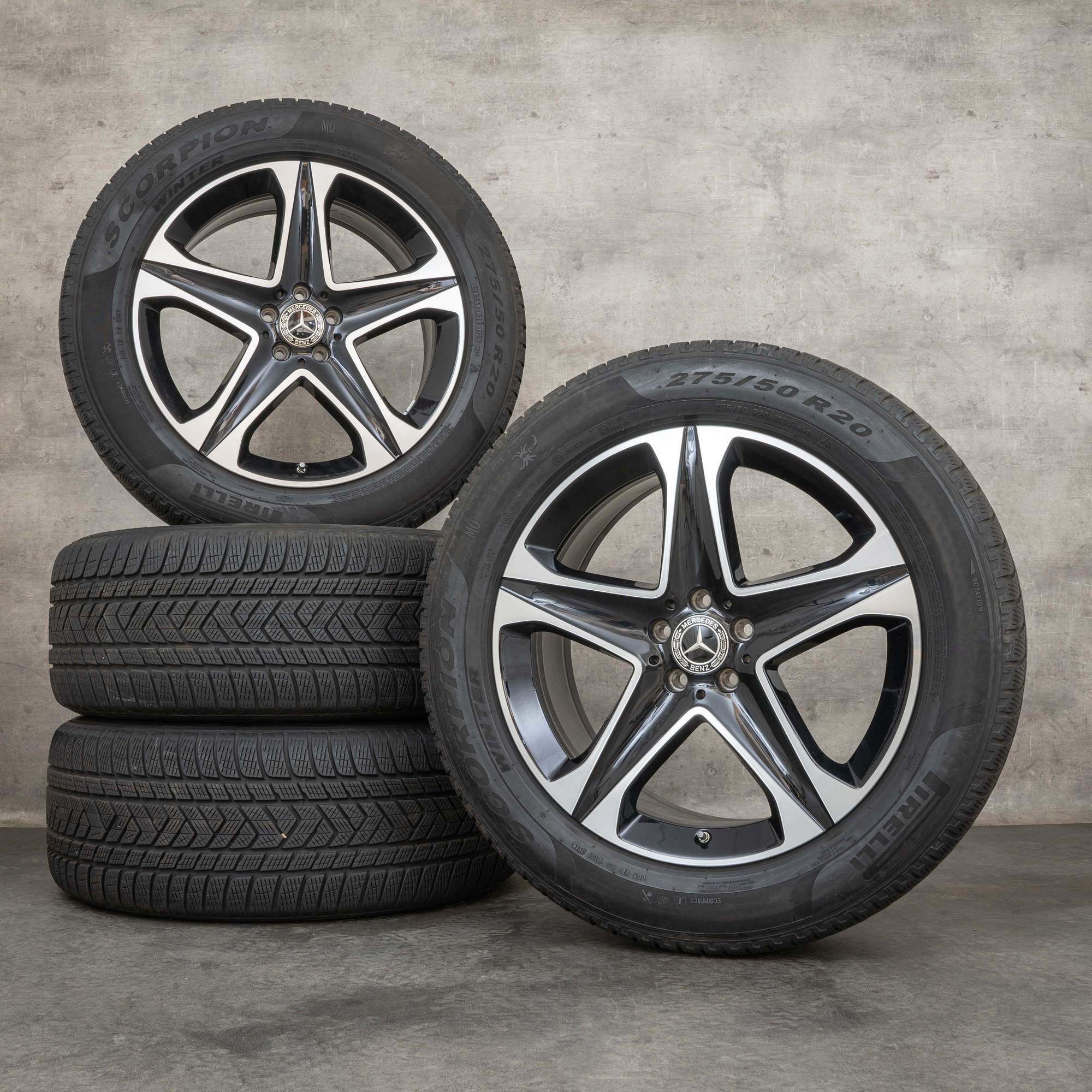 Oryginalne koła zimowe Mercedes Benz GLE 20 cali X167 C167 Felgi A1674012200 A1674012300 czarne polerowane