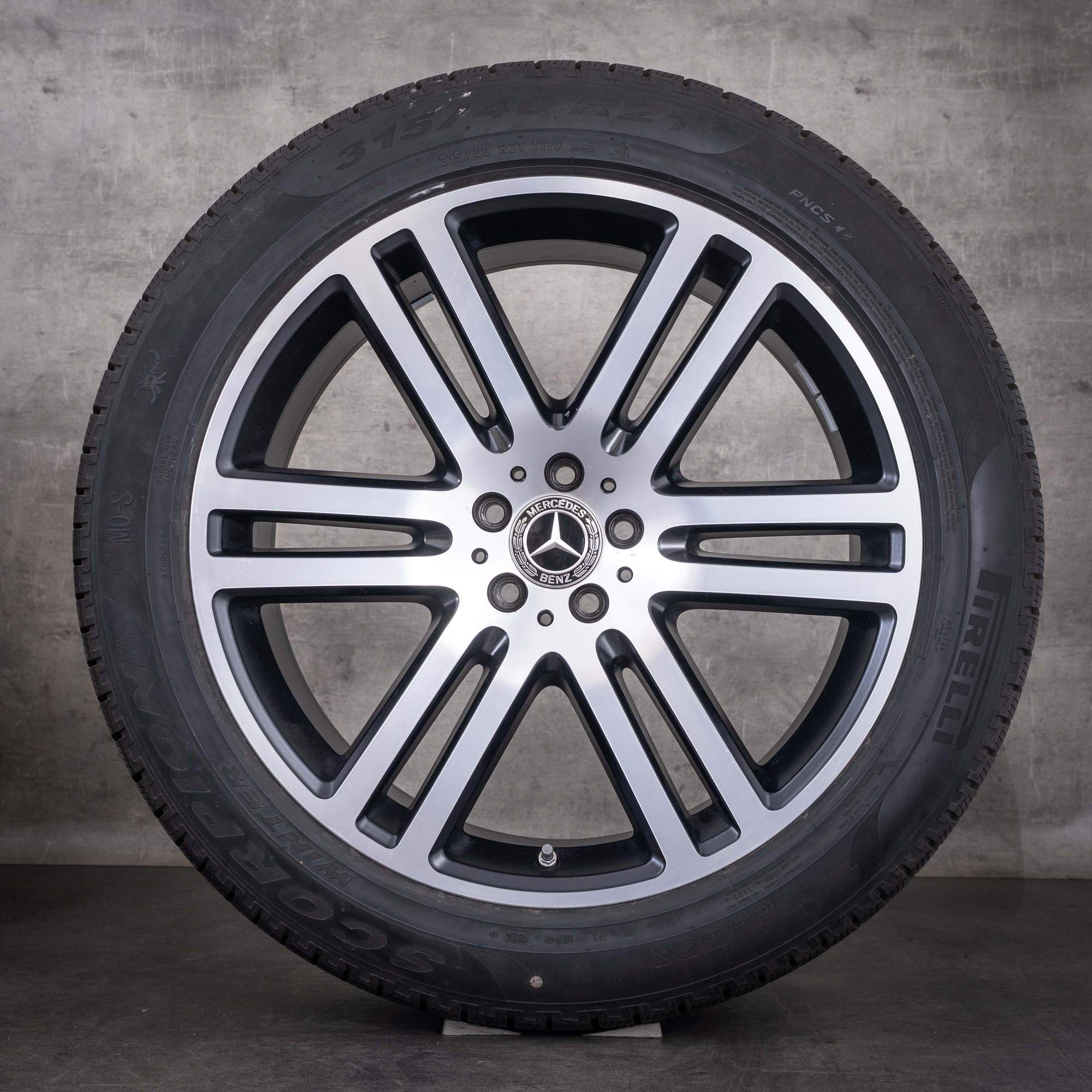 OEM Mercedes-Benz GLE 21inch SUV Winter Wheels V167 W167 Rims A1674012600 A1674012800 Matte Black Diamond Cut Front