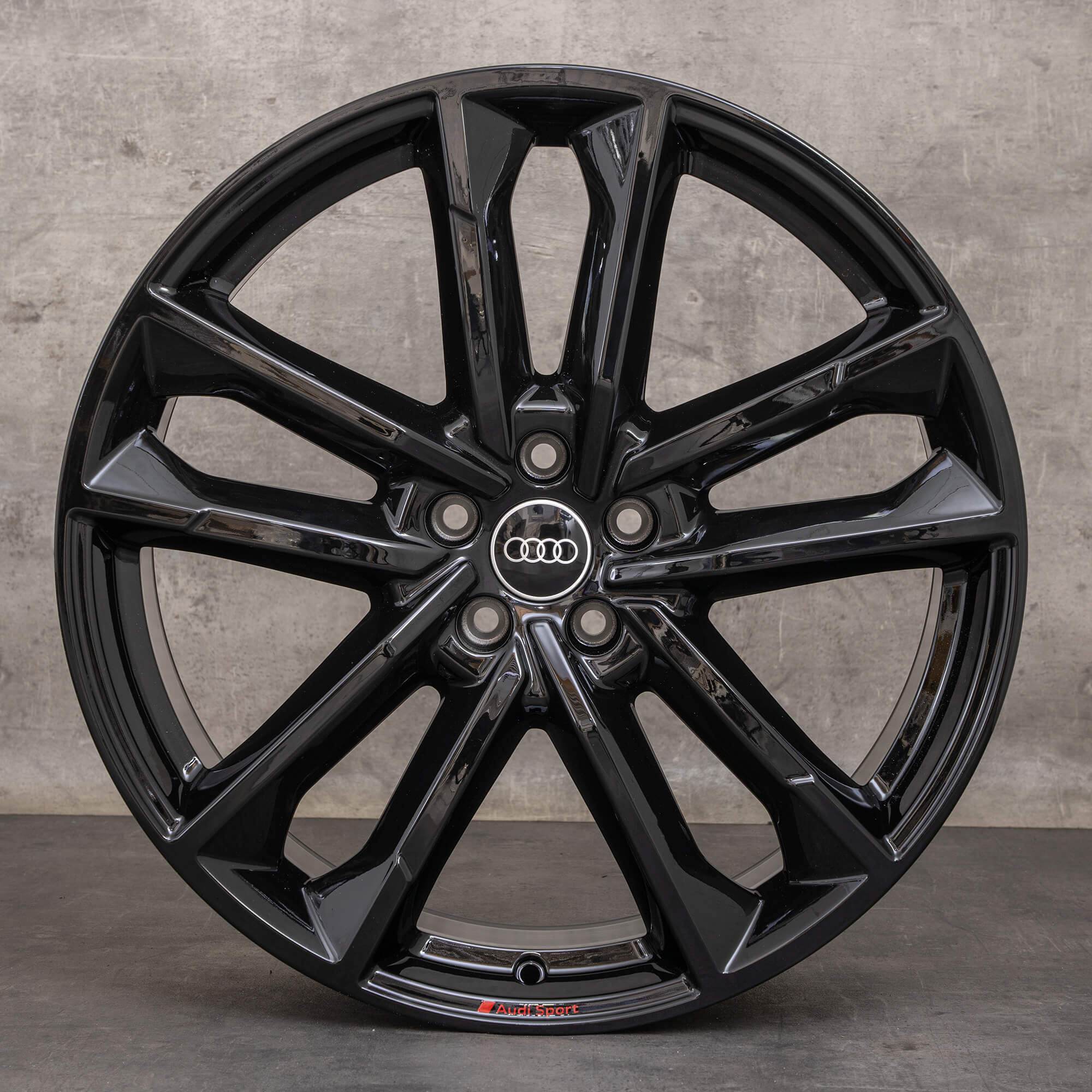 Alkuperäiset Aidot Audi A6 S6 vanteet 21 tuuman 4K C8 4K0601025AE 5 kaksoistukivarsi sport design musta kiiltävästi.