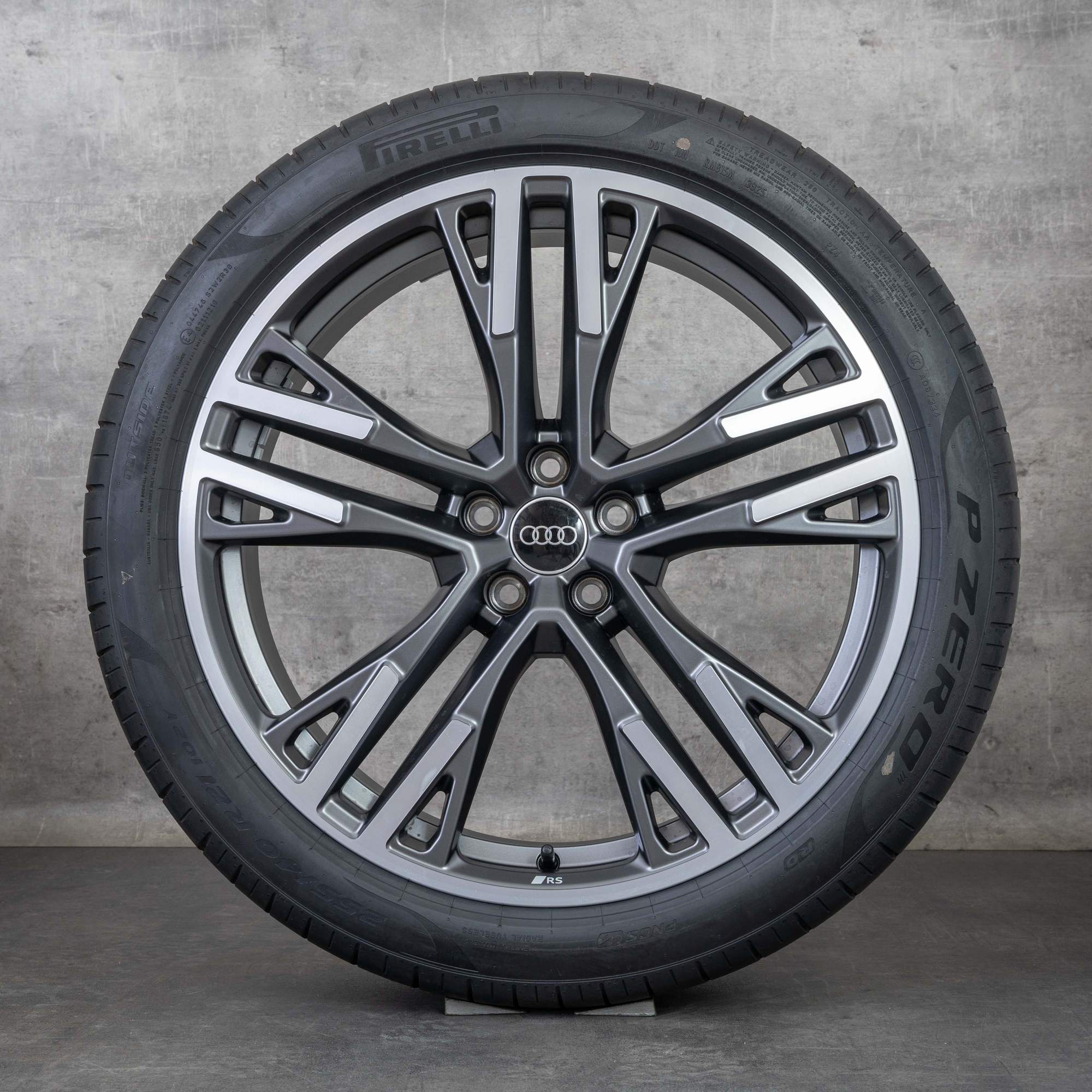 Original Audi Q5 SQ5 Felgen 21 Zoll GU Sommerräder 8MA601025M grau seidenmatt glanzgedreht