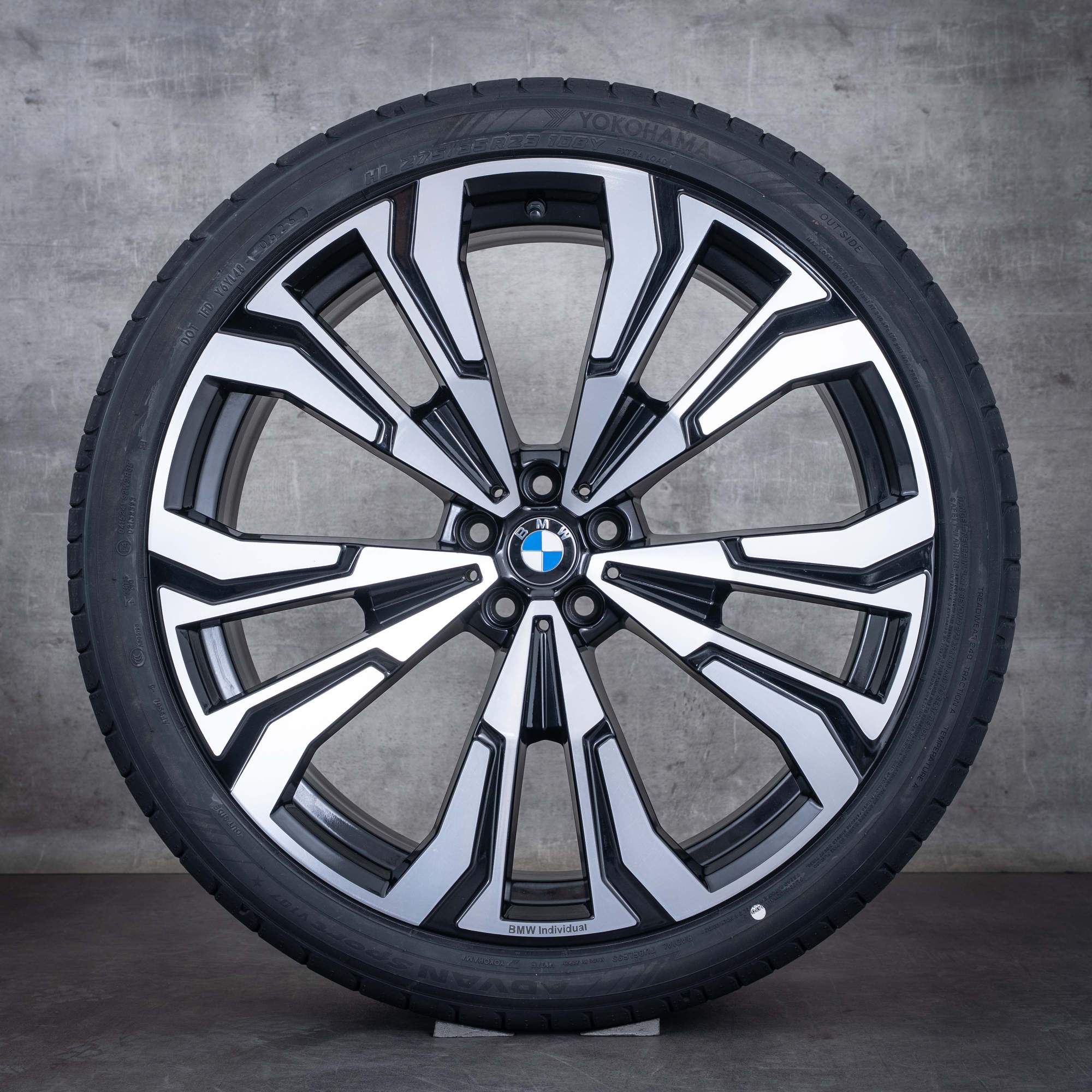 Jantes originais BMW X7 de 23 polegadas G07 jantes verão styling 914 Individual 7916264 7916269 jet black polido virado