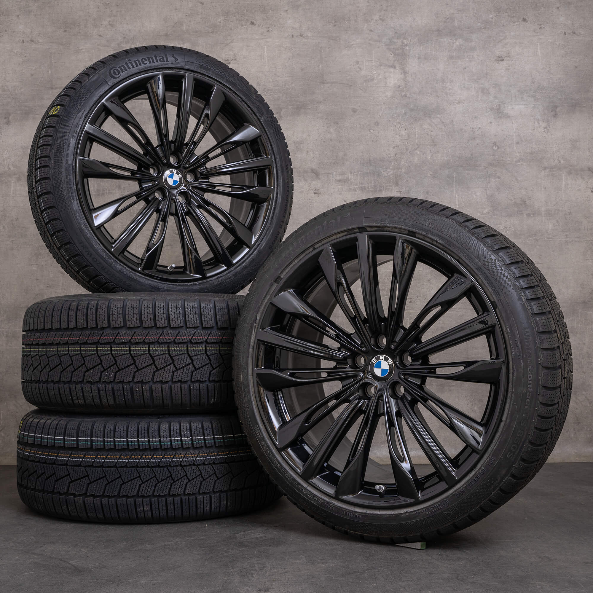 OEM BMW 6 Series GT and 7 20-inch G32 G11 G12 summer wheels Styling 646 6868051 6868052 Gloss Black