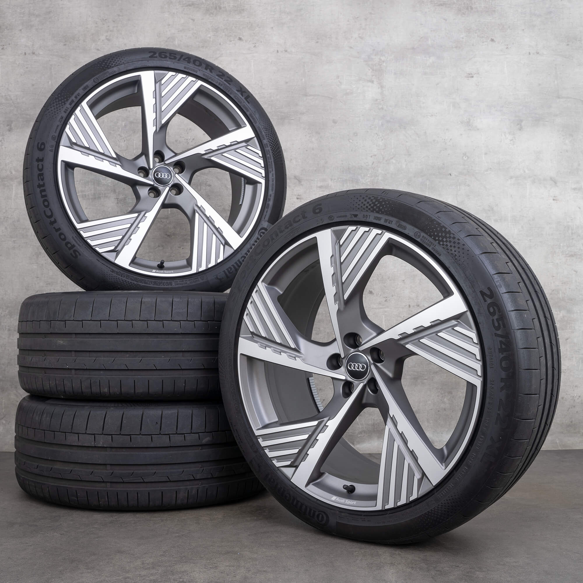 Audi 22 tommer fælge Q8 e-tron GE sommerhjul sommerdæk 4KE601025B