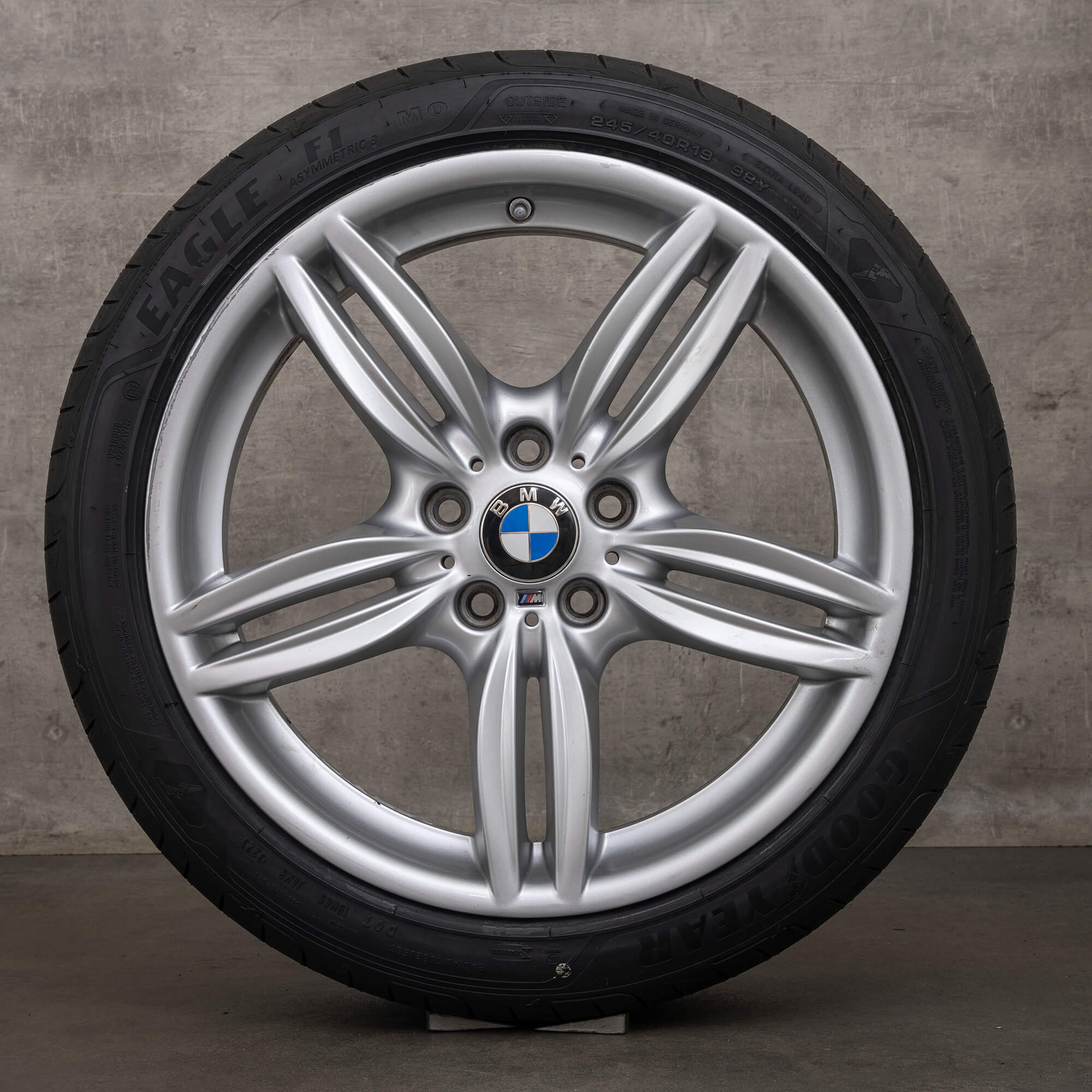Originale BMW 5-serie 6-serie fælge 19 tommer F10 F11 F12 F13 F06 sommerhjul styling 351 M 7842652 7842653 sølv