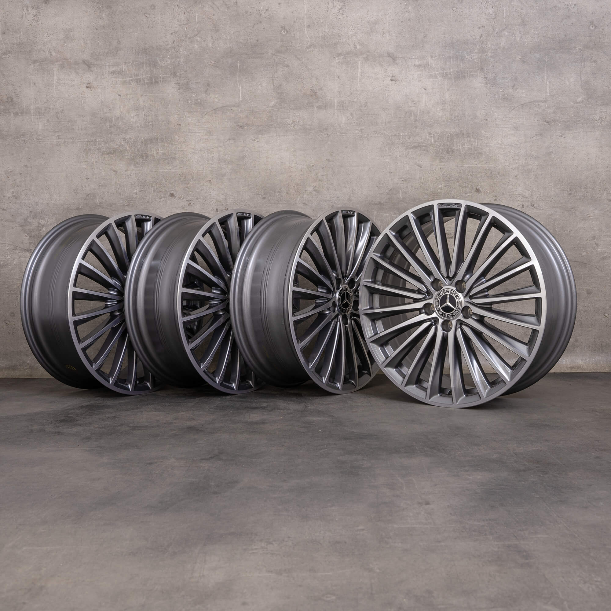 Original Mercedes Benz A B Klasse CLA AMG Felgen 19 Zoll W177 V177 W247 C118 X118 A1774014200 himalaya grey glanzgedreht