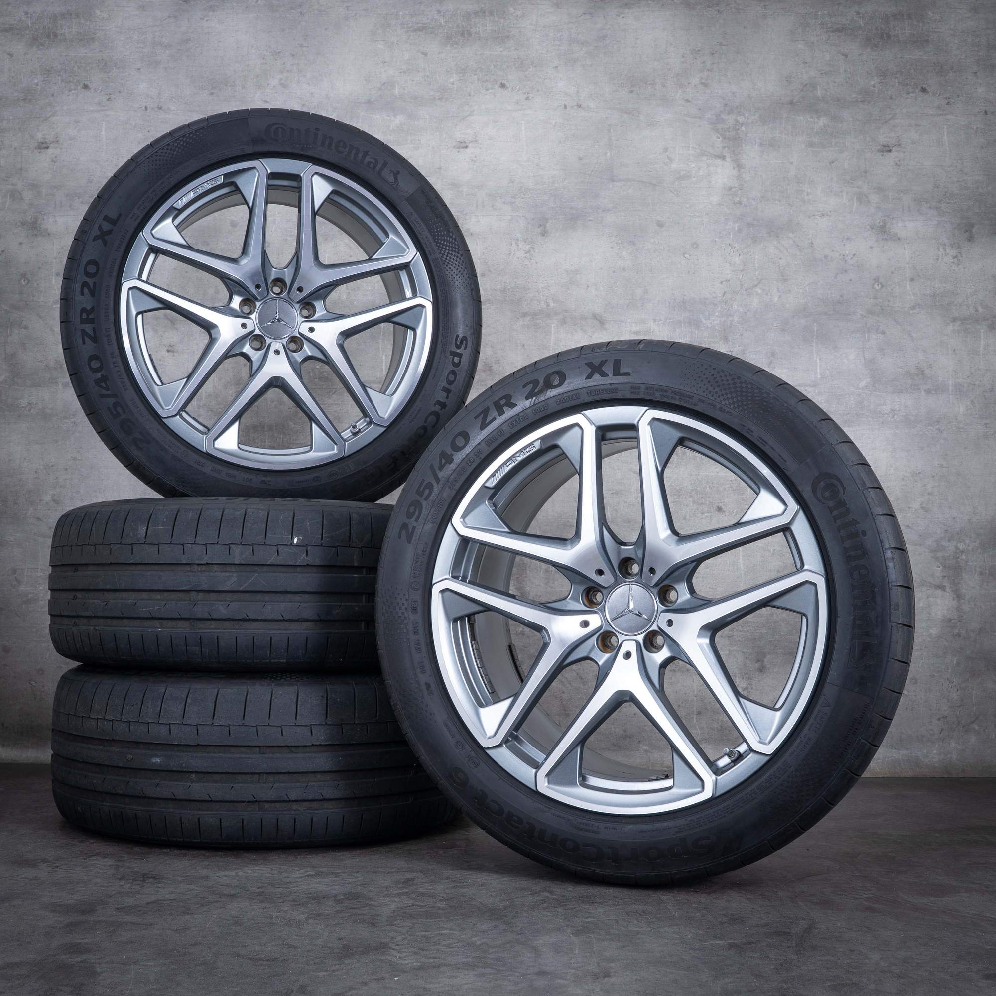 Originale Mercedes Benz GLC 63 & S AMG vinterdæk med fælge 20 tommer X253 C253 A2534013600 A2534013700 himalaya grey poleret
