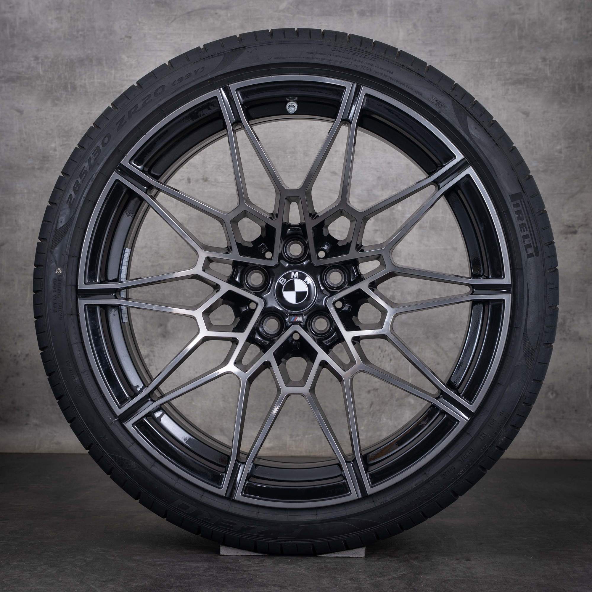 Oryginalne felgi BMW M2 M3 M4 19 20 cali G87 G80 G81 G82 G83 koła letnie stylizacja 826 M 8093838 8093839 czarne Polerowane
