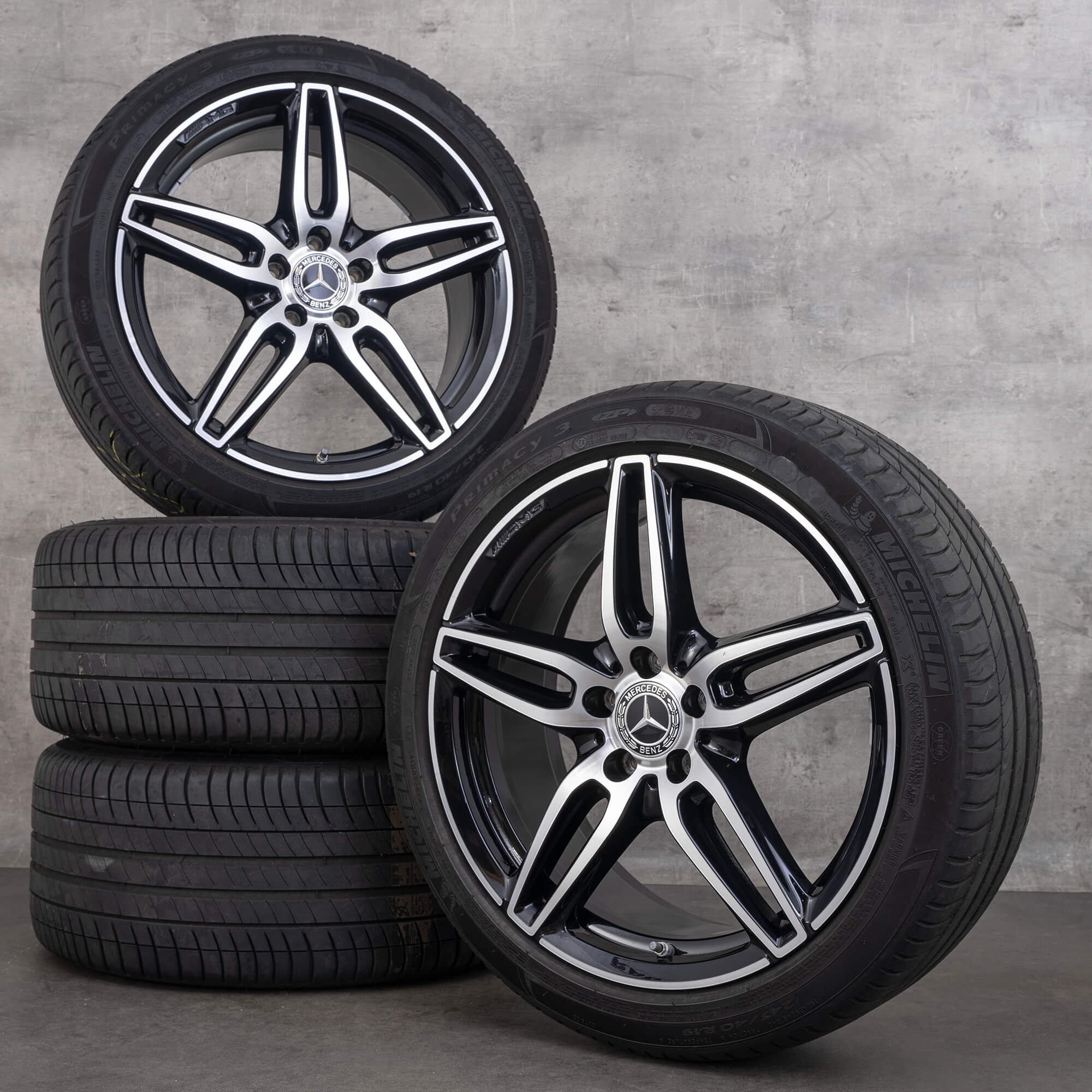 Originale Mercedes Benz E-Klasse AMG fælge 19 tommer W213 S213 C238 A238 sommerhjul A2134012000 sort blank drejet