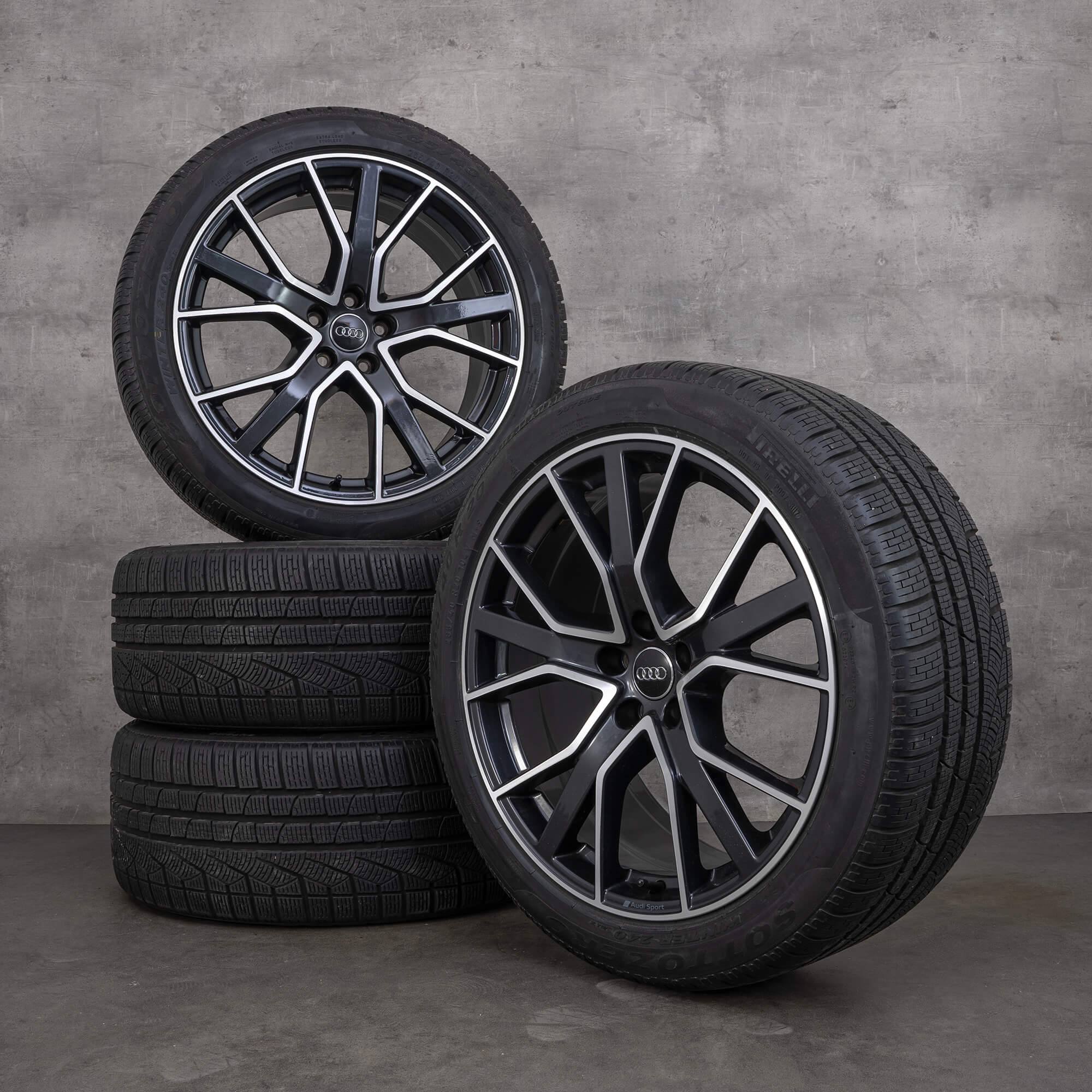 OEM Audi A8 S8 snow tire packages 20 inch 4N D5 rims 4N0601025AA Performance titan glossy turned