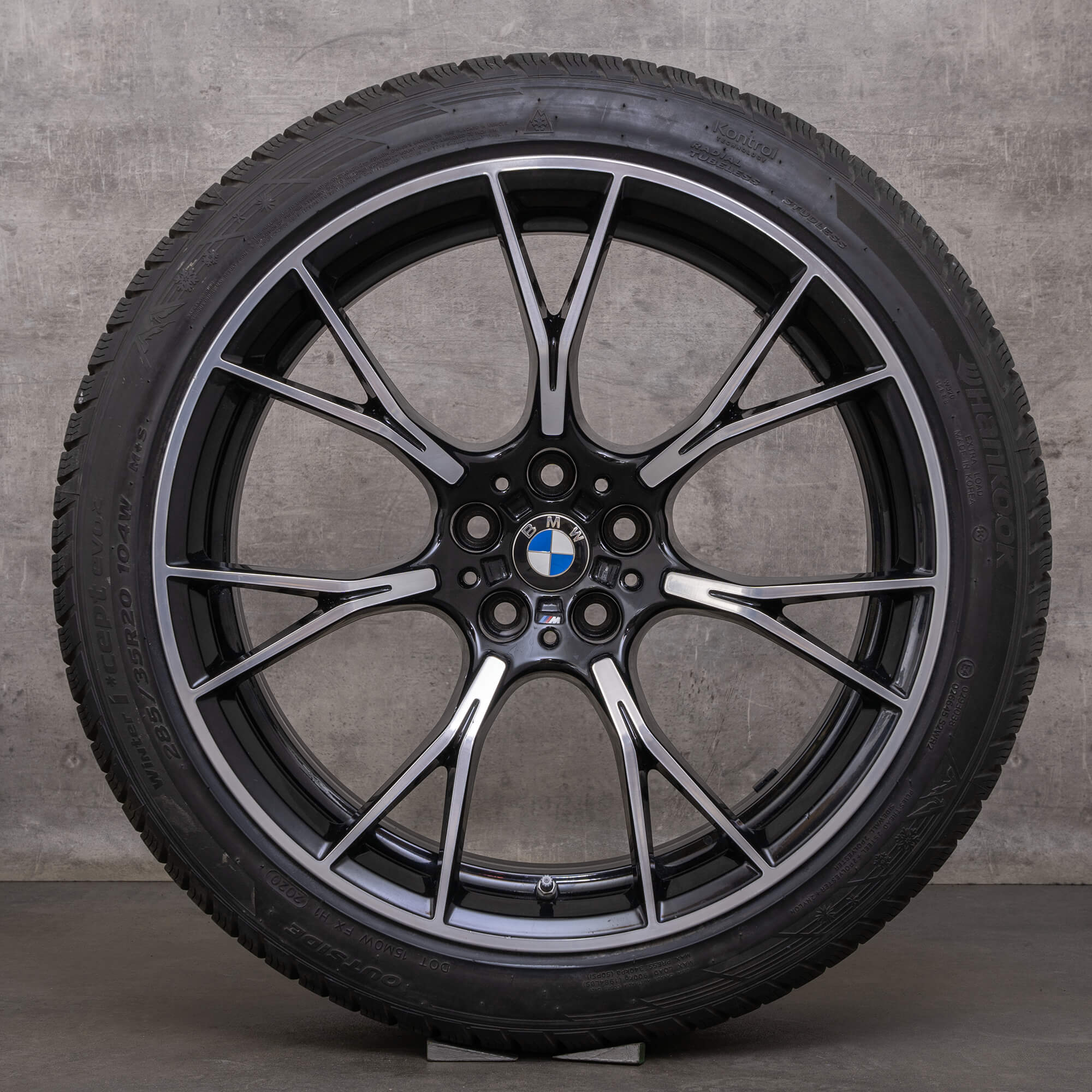 Jantes de inverno BMW M5 M8 originais 20 polegadas F90 F91 F92 F93 jantes estilo 789 M 8073849 8073850 preto brilhante torneado