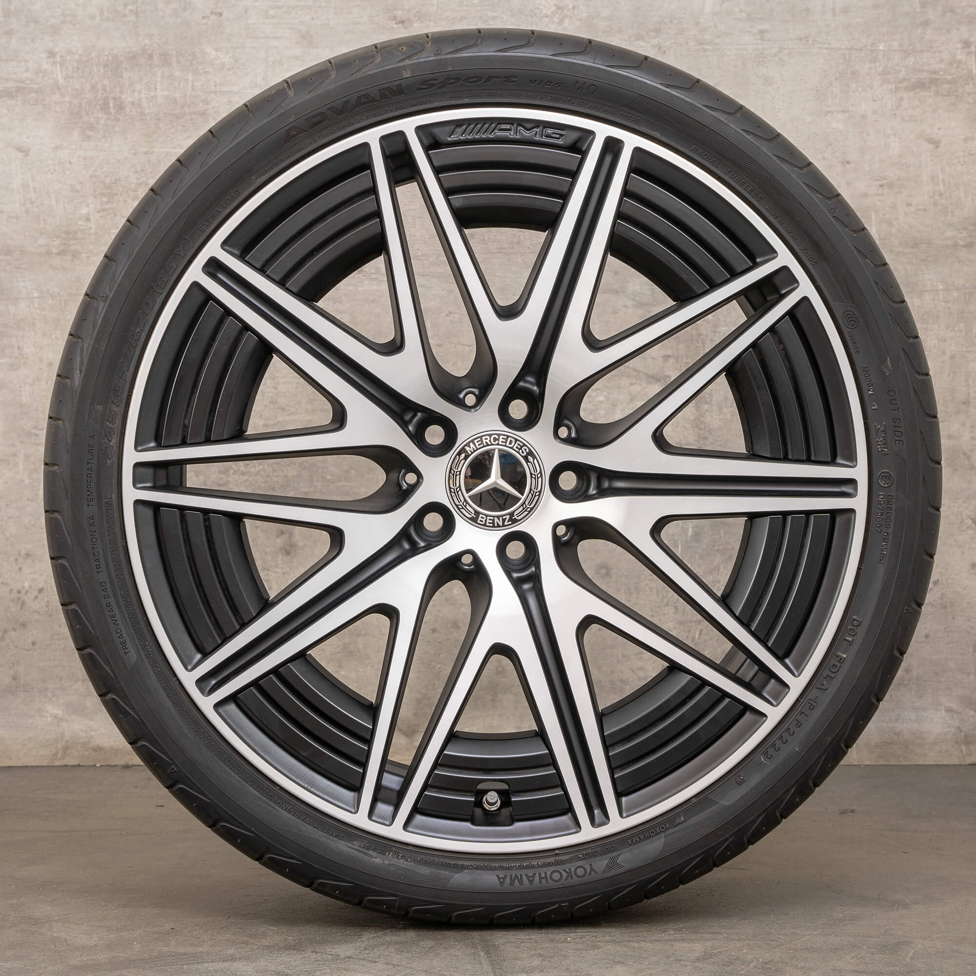 Original Mercedes Benz C-Klasse C43 AMG Felgen 20 Zoll W206 S206 Sommerräder A2064012500 A2064012600 schwarz seidenmatt glanzgedreht