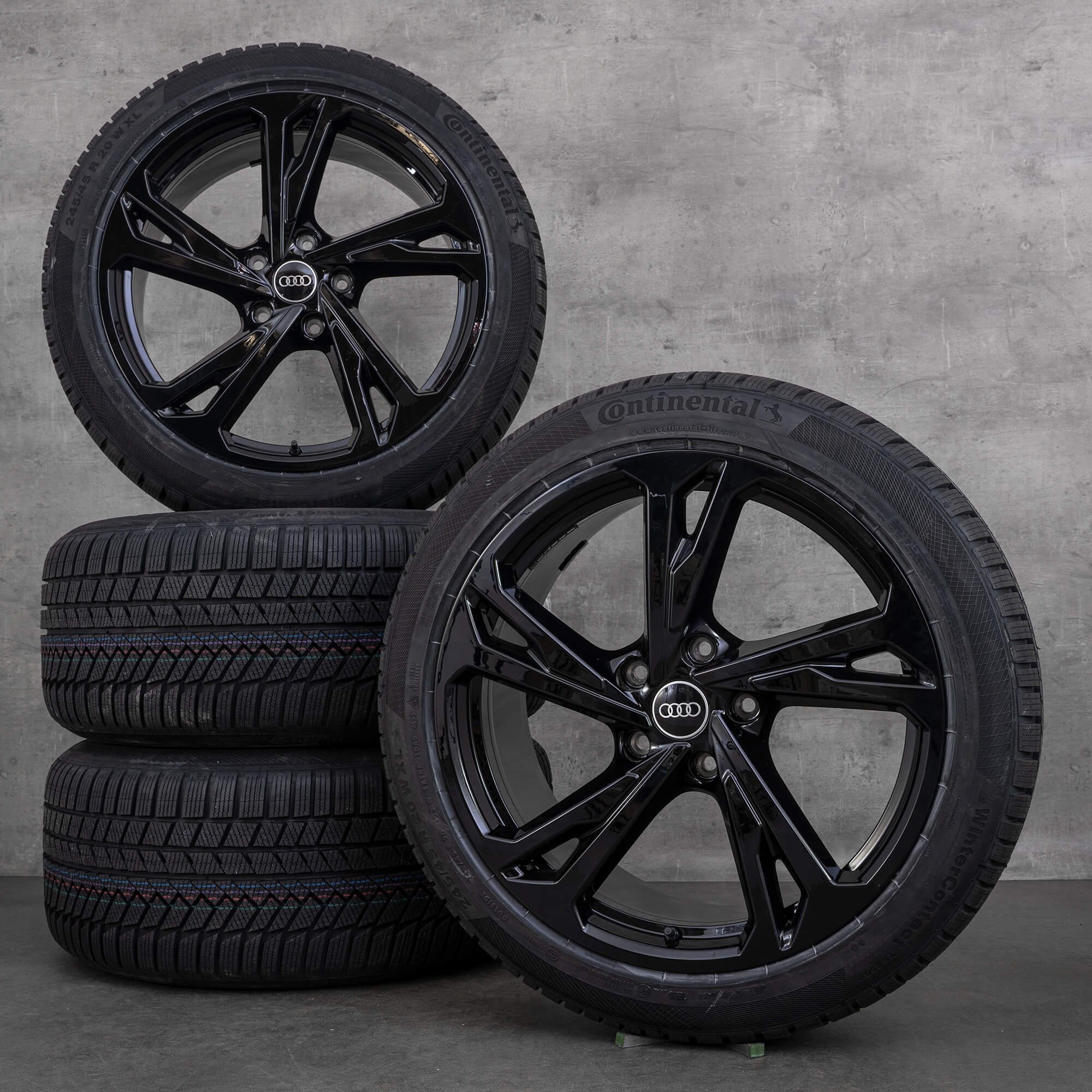 Oryginalne koła zimowe do Audi e-tron GT felgi 20 cali FW 4J3601025AN 4J3601025AM czarne z połyskiem