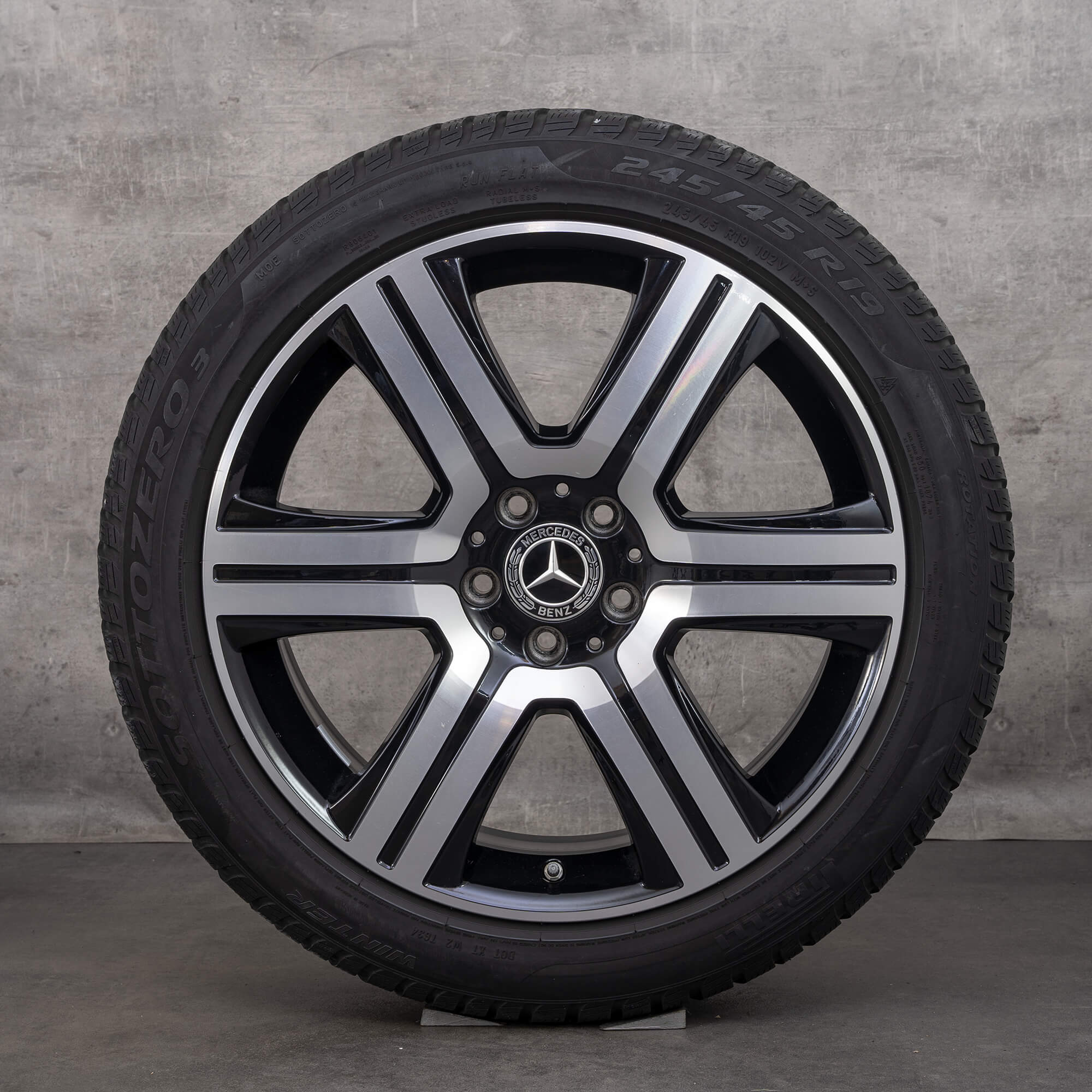 Originální zimni alu kola Mercedes Benz E-Class All Terrain 19" X213 disky A2534011600 černé lesklé soustružené
