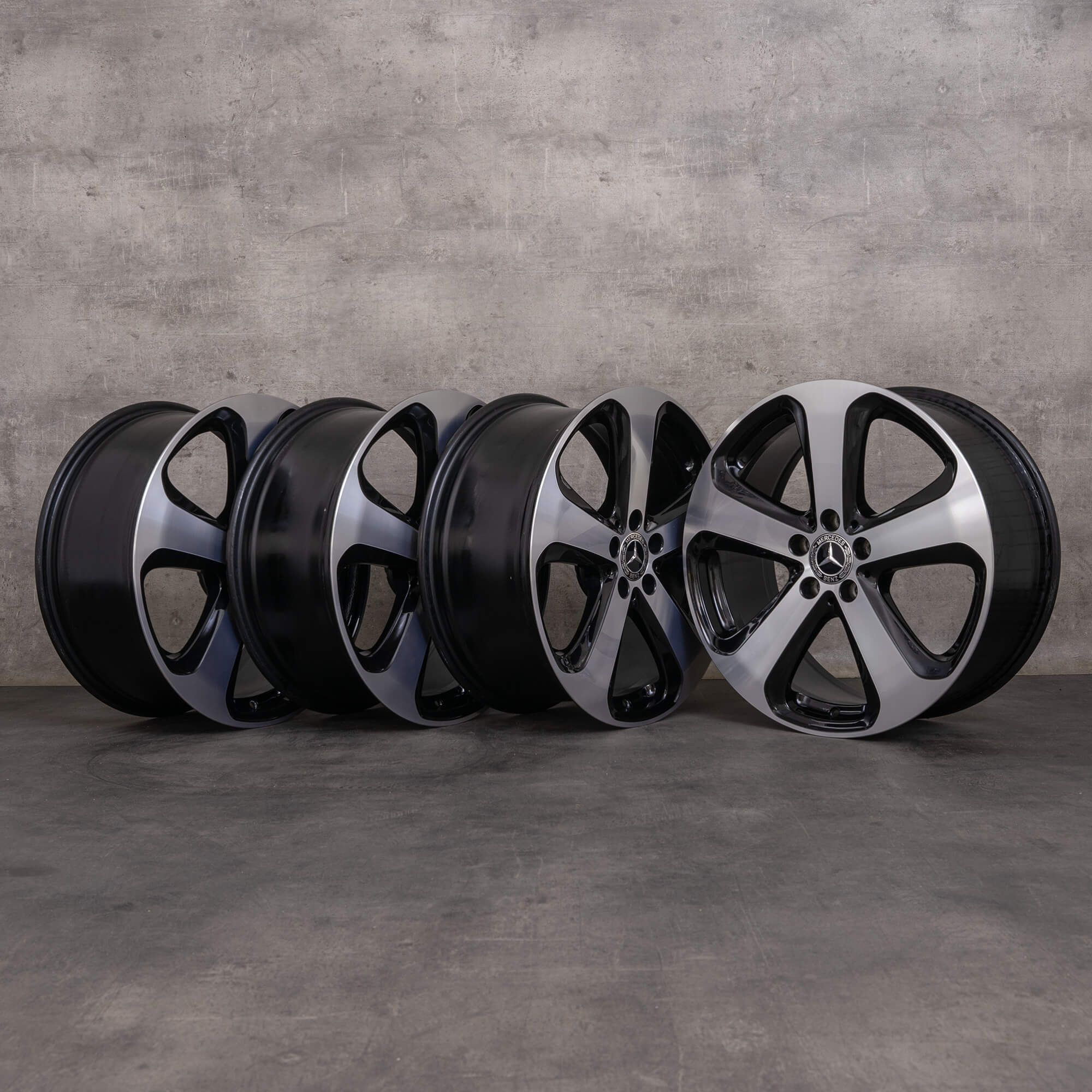 Originální disky Mercedes Benz GLC & 43 19 palců X253 C253 A2534011000 černé soustružené s vysokým leskem