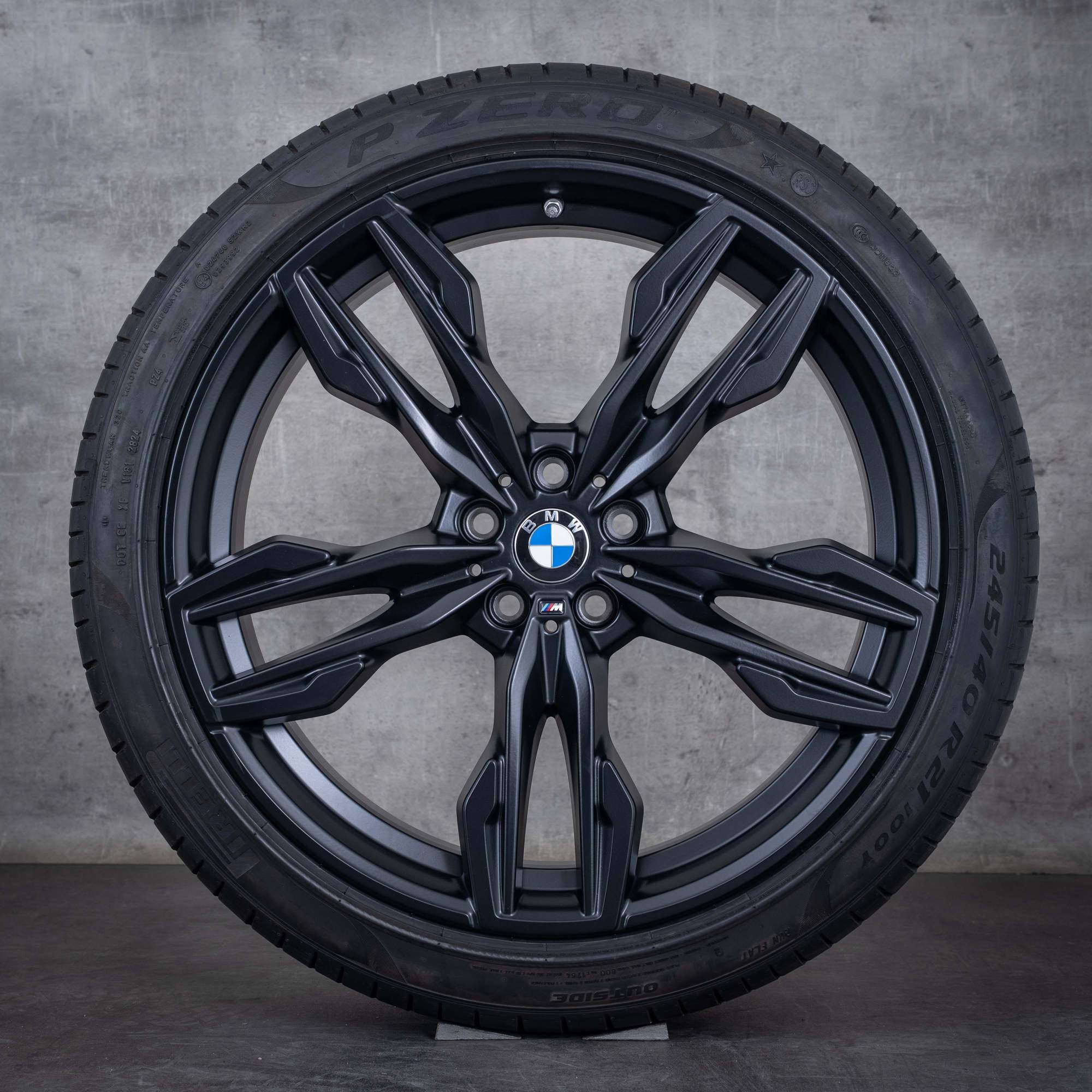Alkuperäiset BMW X3 X4 vanteet 21 tuuman G01 G02 kesäpyörät 8053455 8053456 kaksoispiikkiset 718 M musta mattamustat