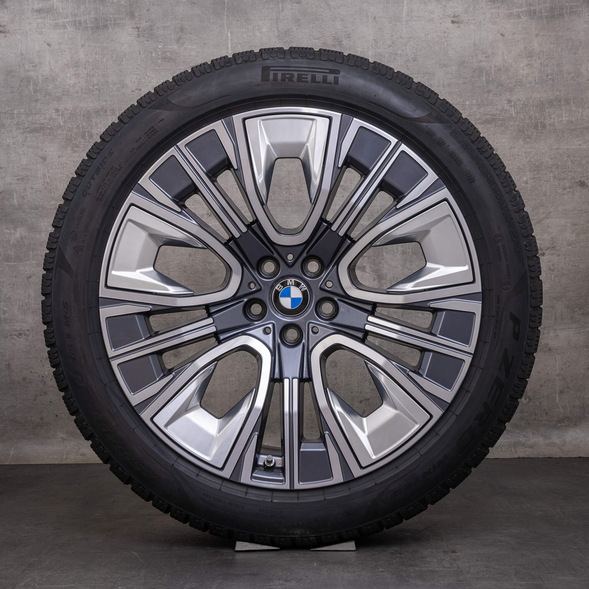 Originali BMW Serie 7 i7 cerchi invernali 20 pollici G70 5A19DE6 5A19DE7 Styling 910i grigio canna di fucile lucido torniti