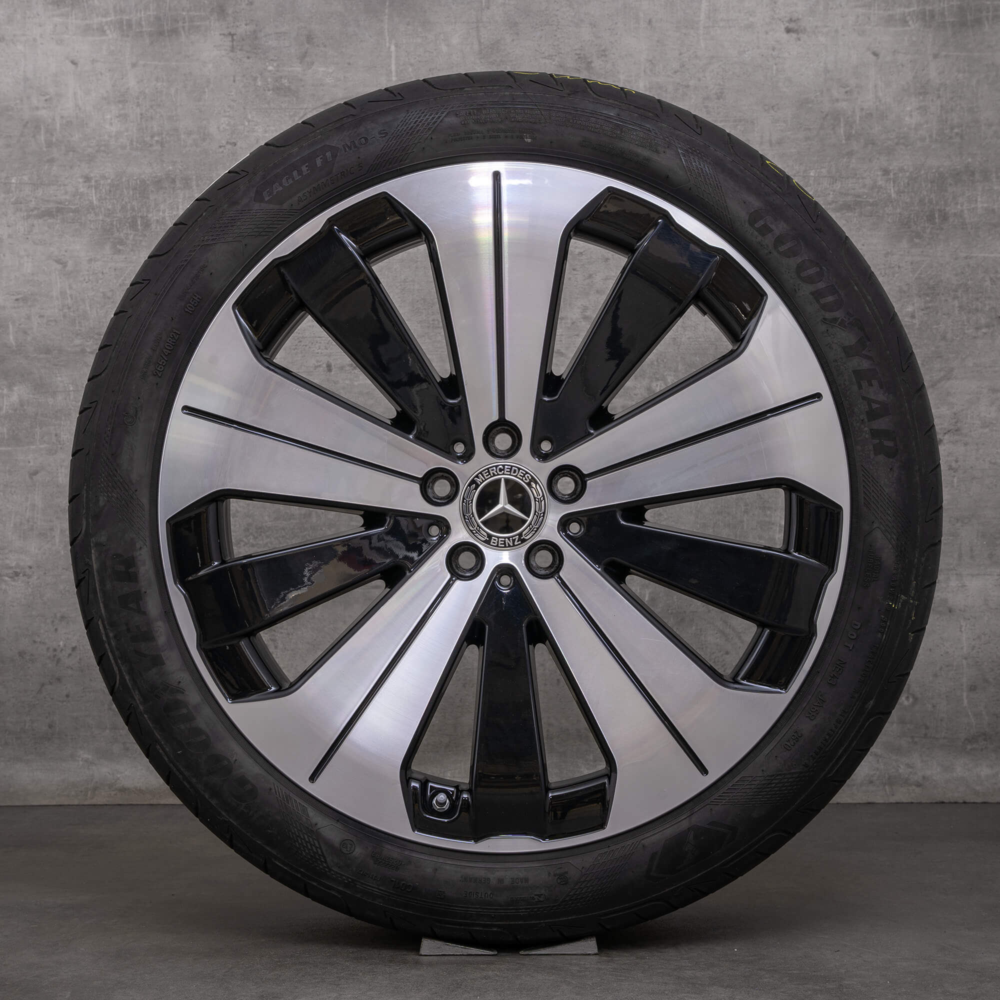 Jantes originais Mercedes Benz EQE de verão X294 21 polegadas A2974011000 preto brilhante torneado