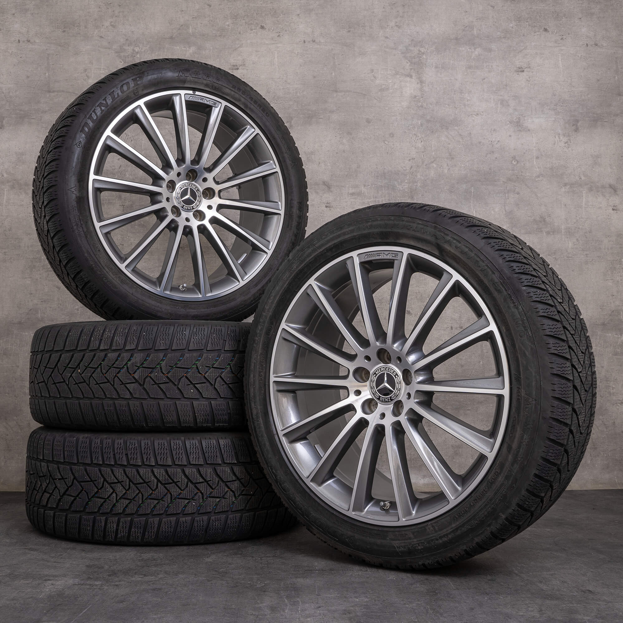 OEM Mercedes Benz GLC & 43 AMG rims 20 inch X253 C253 summer wheels A2534011900 himalaya gray glossy turned