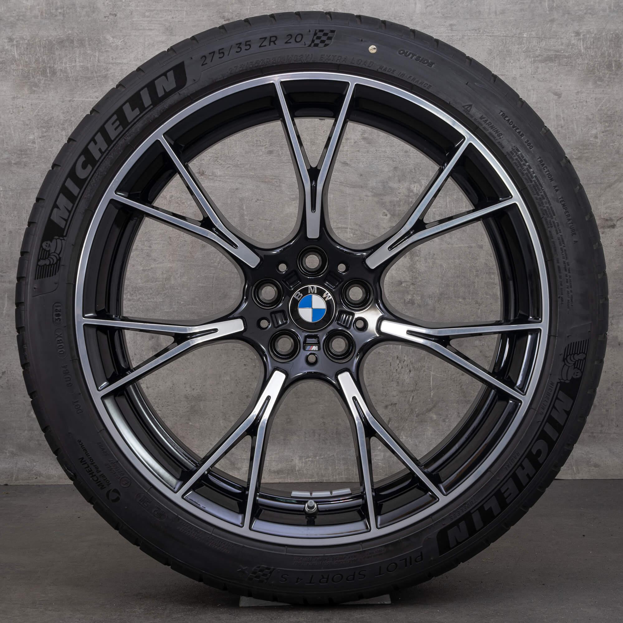 Jantes BMW M5 M8 originais de 20 polegadas F90 F91 F92 F93 jantes verão estilo 789 M 8073849 8073850 preto brilhante torneado