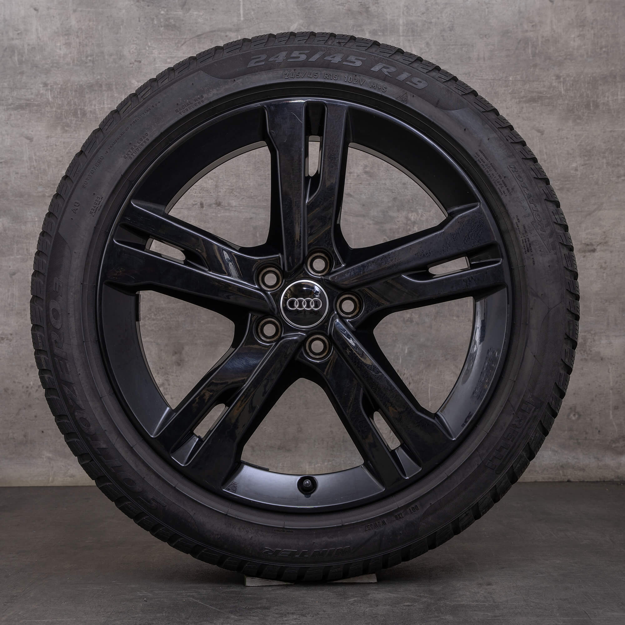 Original Audi A6 S6 jante vară 19 inch 4K C8 4K0071499 Ramus negru lucios